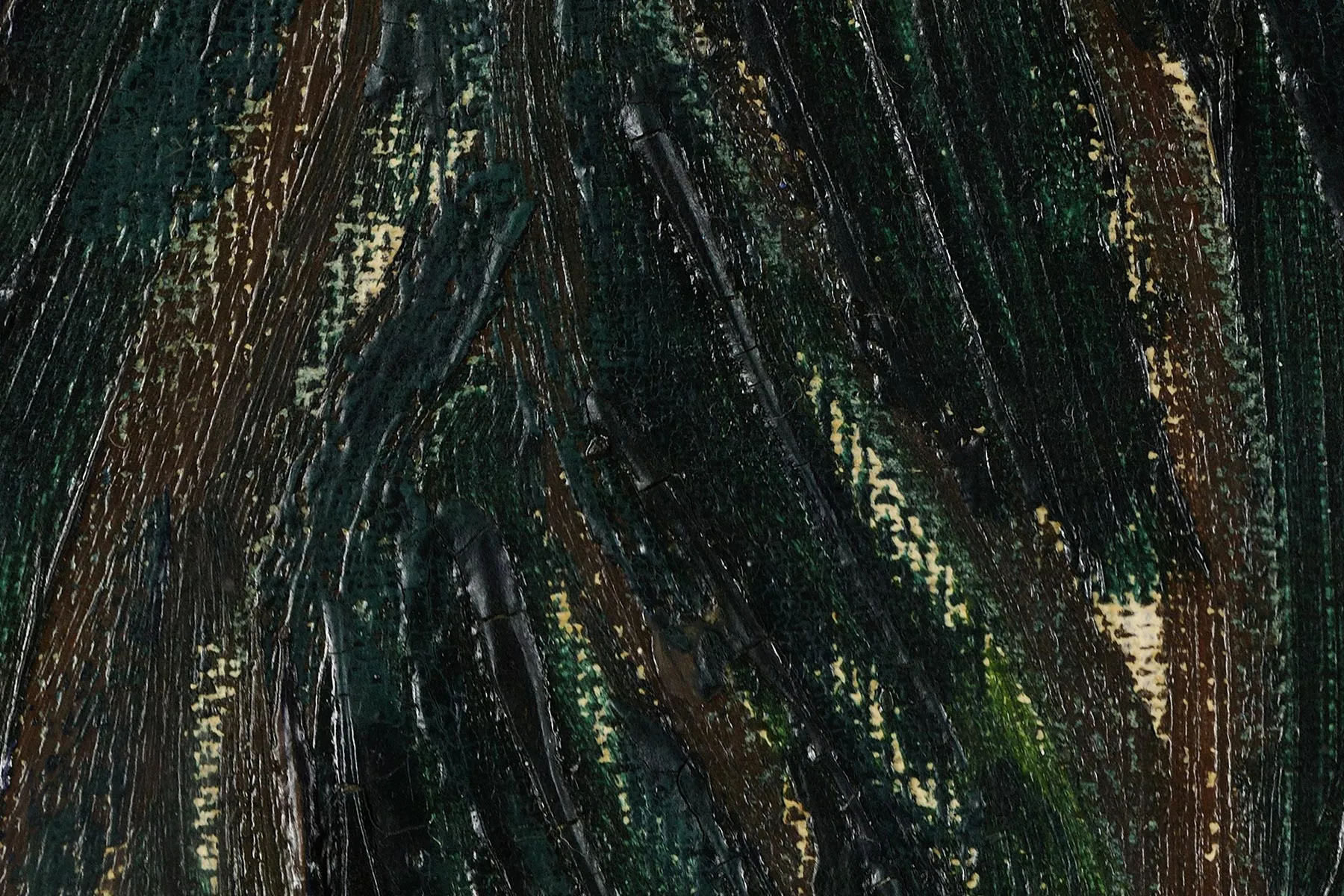 梵高油画《星月夜》超高清大图局部细节 (11)