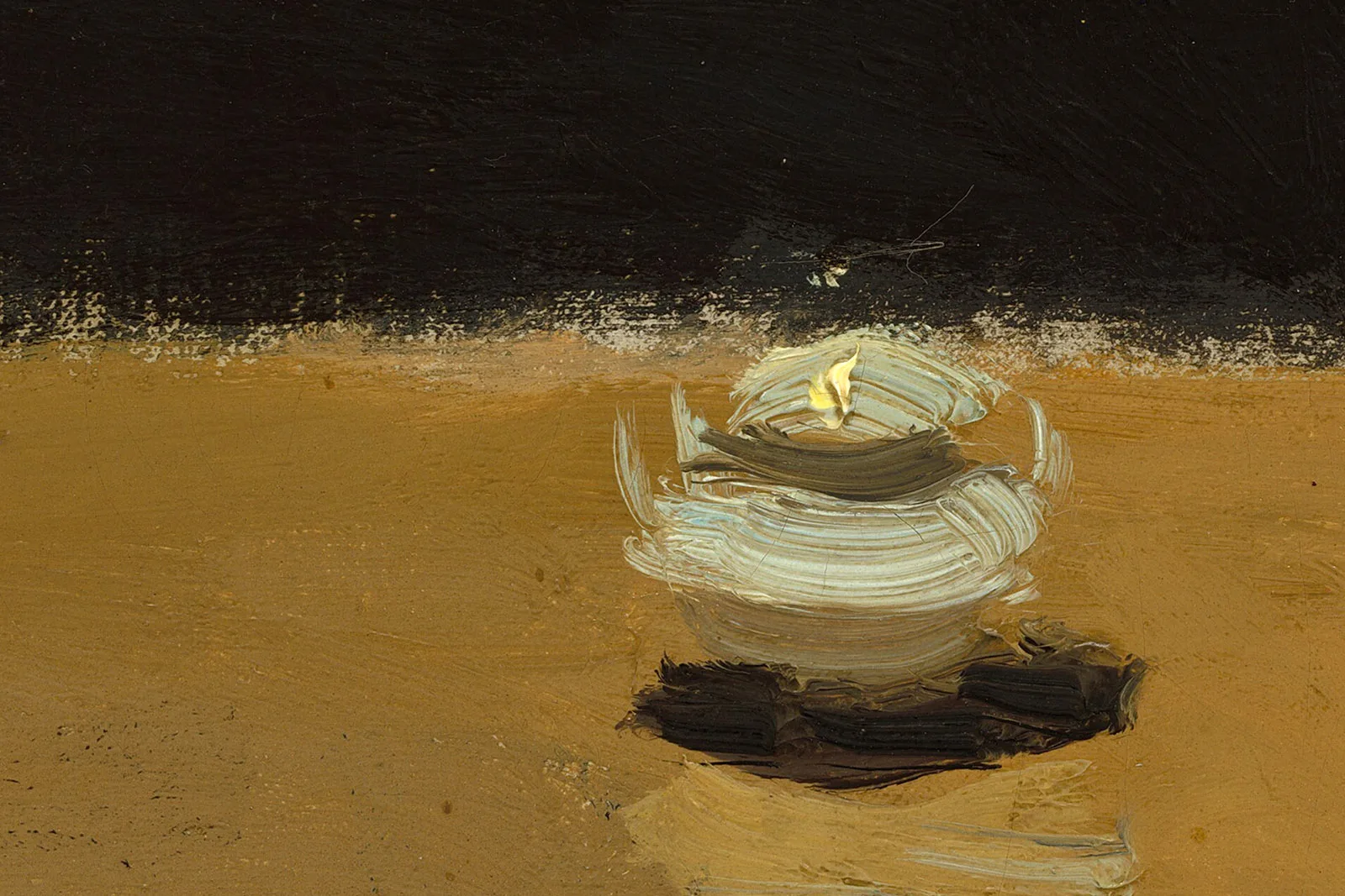 莫奈油画作品《晚餐后的室内》查高清大图局部 (5)