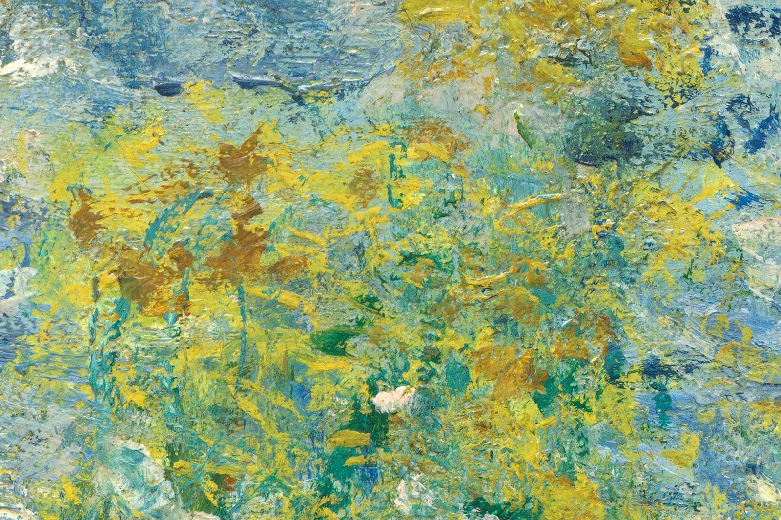 印象派莫奈风景画《塞纳河畔,维特伊》高清大图局部 (10)