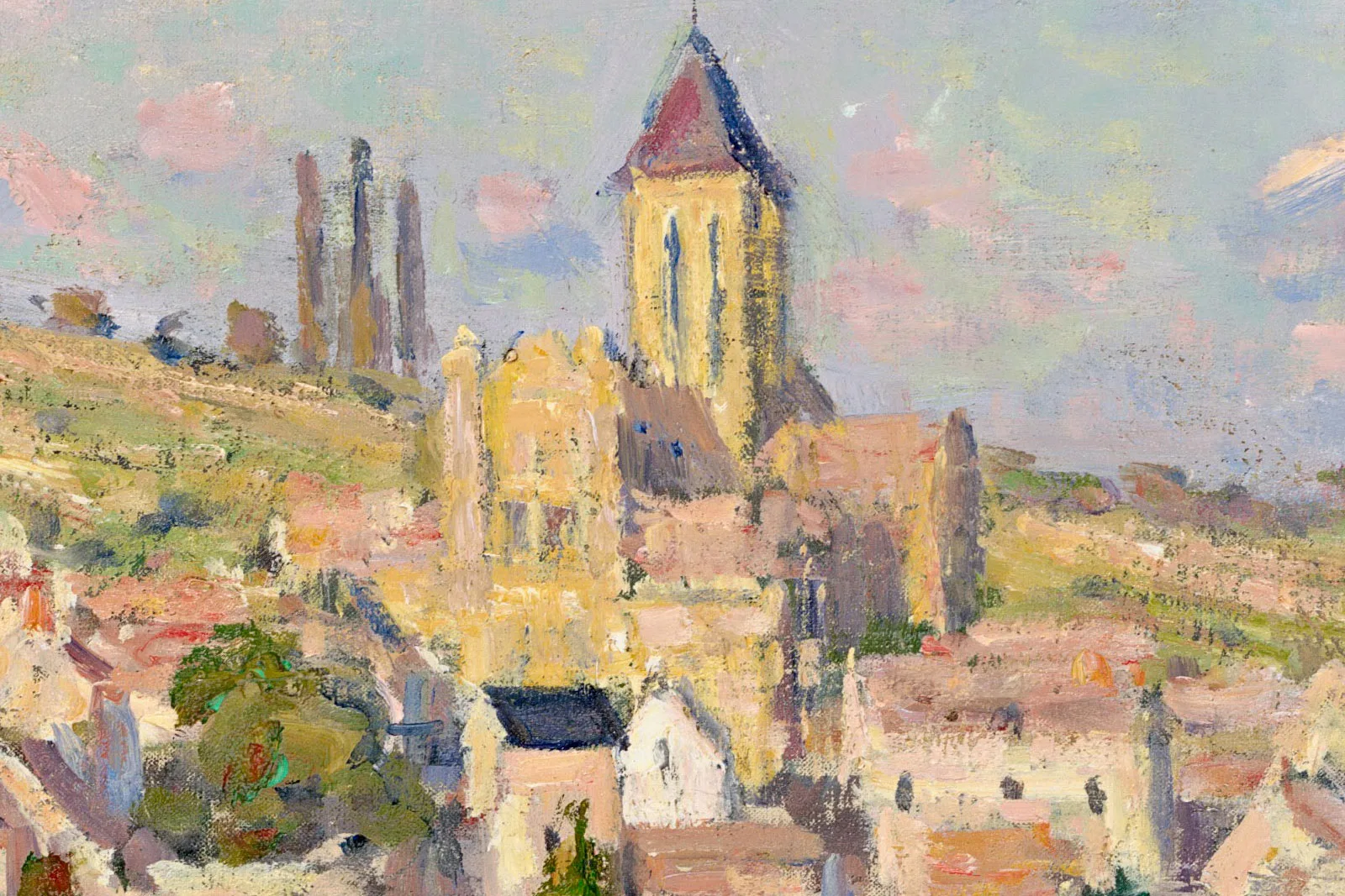 莫奈油画《维特伊风景》局部 (1)