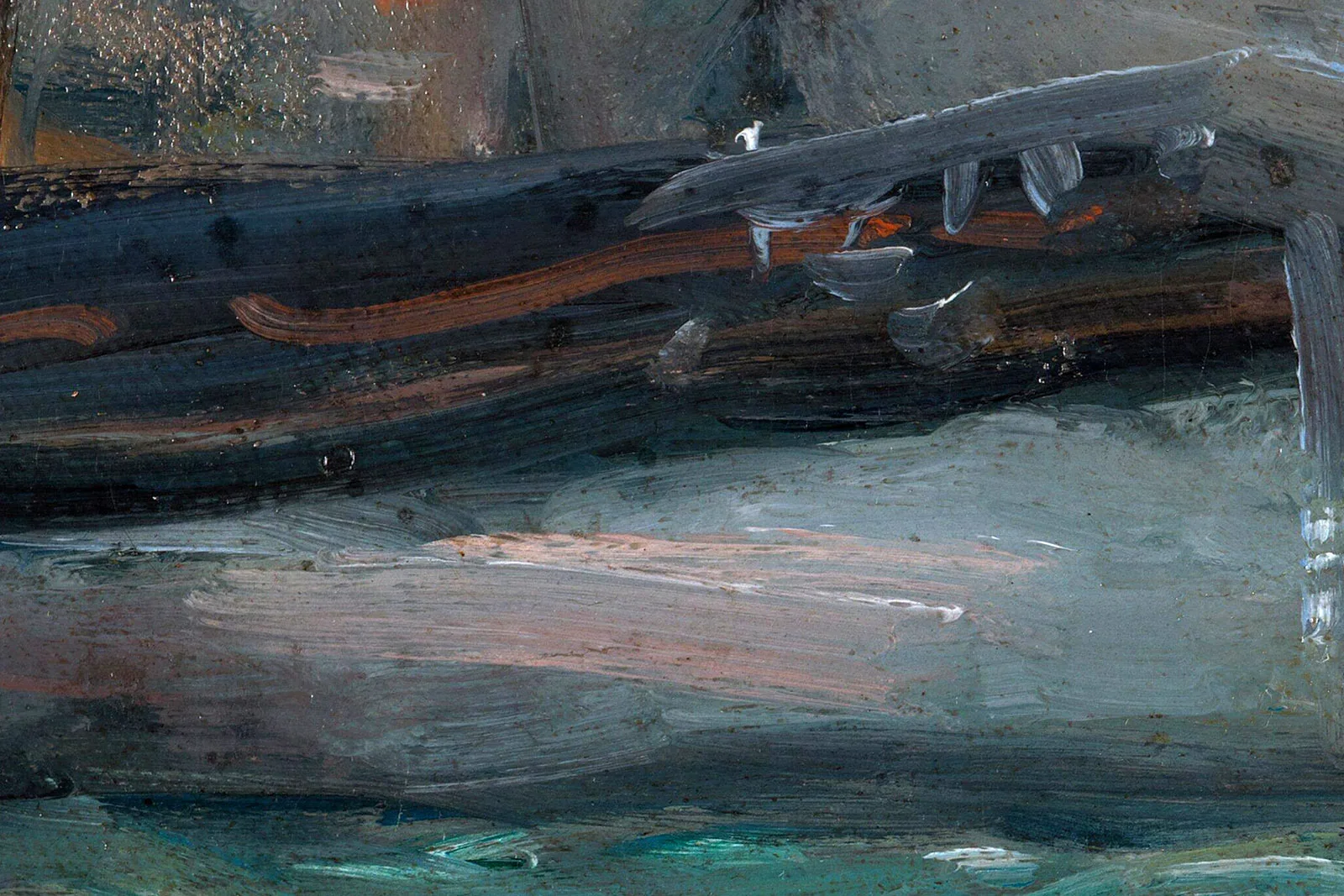 莫奈油画《勒阿弗尔博物馆》超高清大图局部 (3)