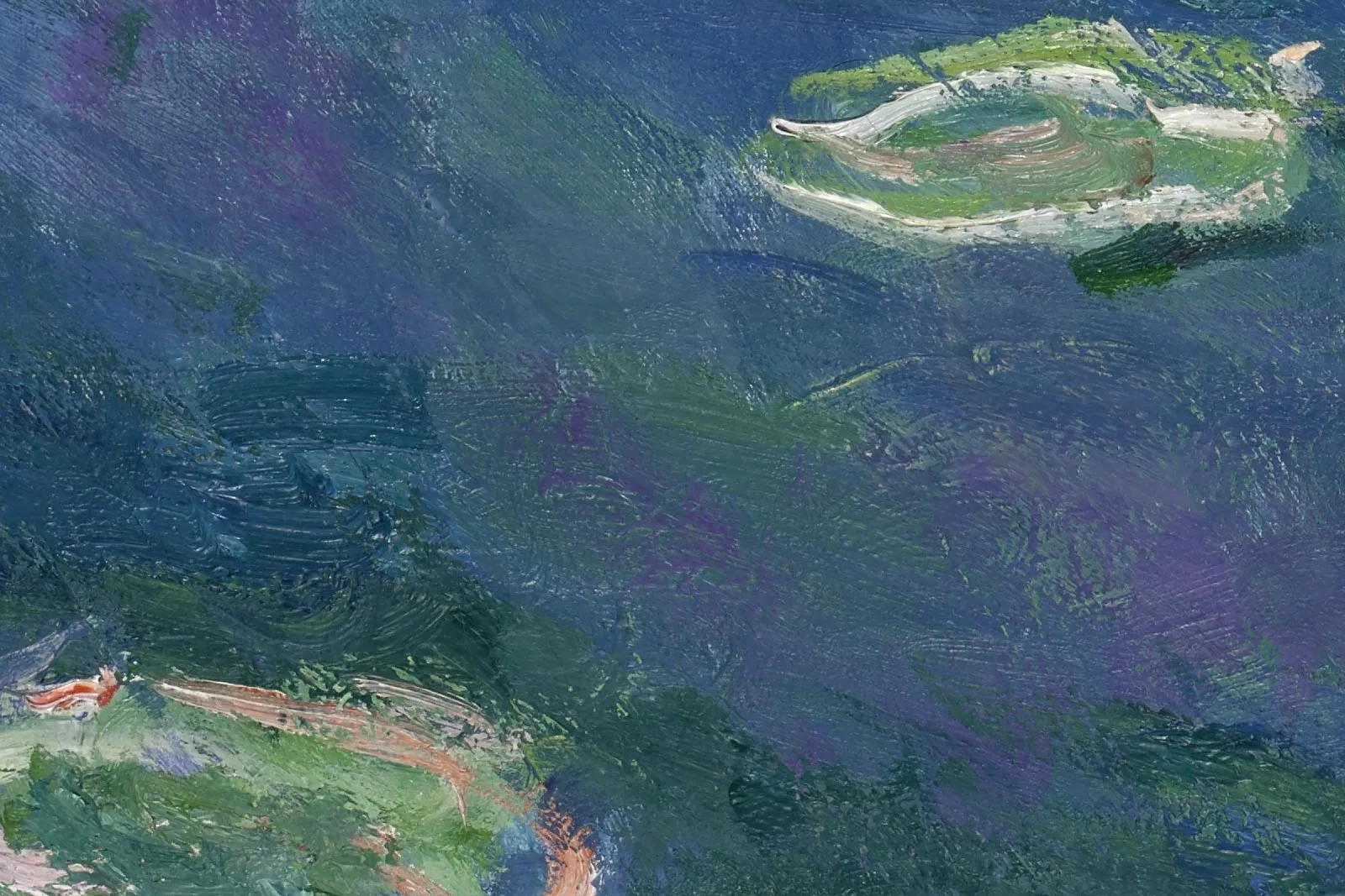 印象派莫奈油画《睡莲》高清图局部 (9)