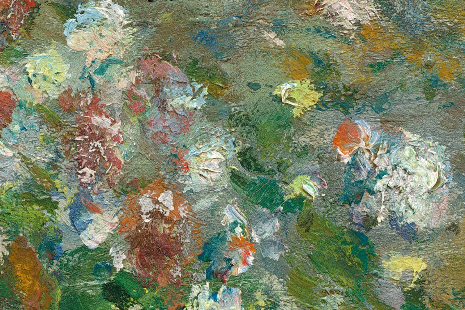 莫奈油画作品《阿让特伊的艺术家花园》高清大图局部 (2)