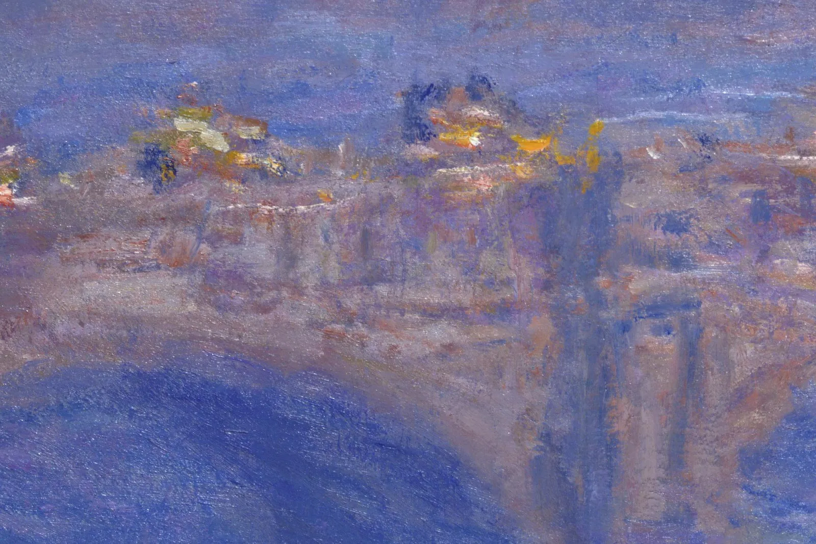 印象派莫奈油画《滑铁卢桥,日光映象》局部 (2)