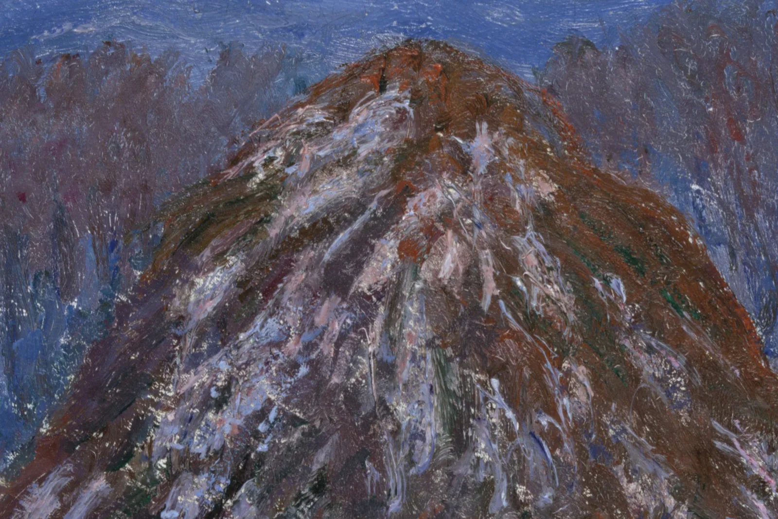 印象派莫奈油画风景《干草堆》局部 (1)