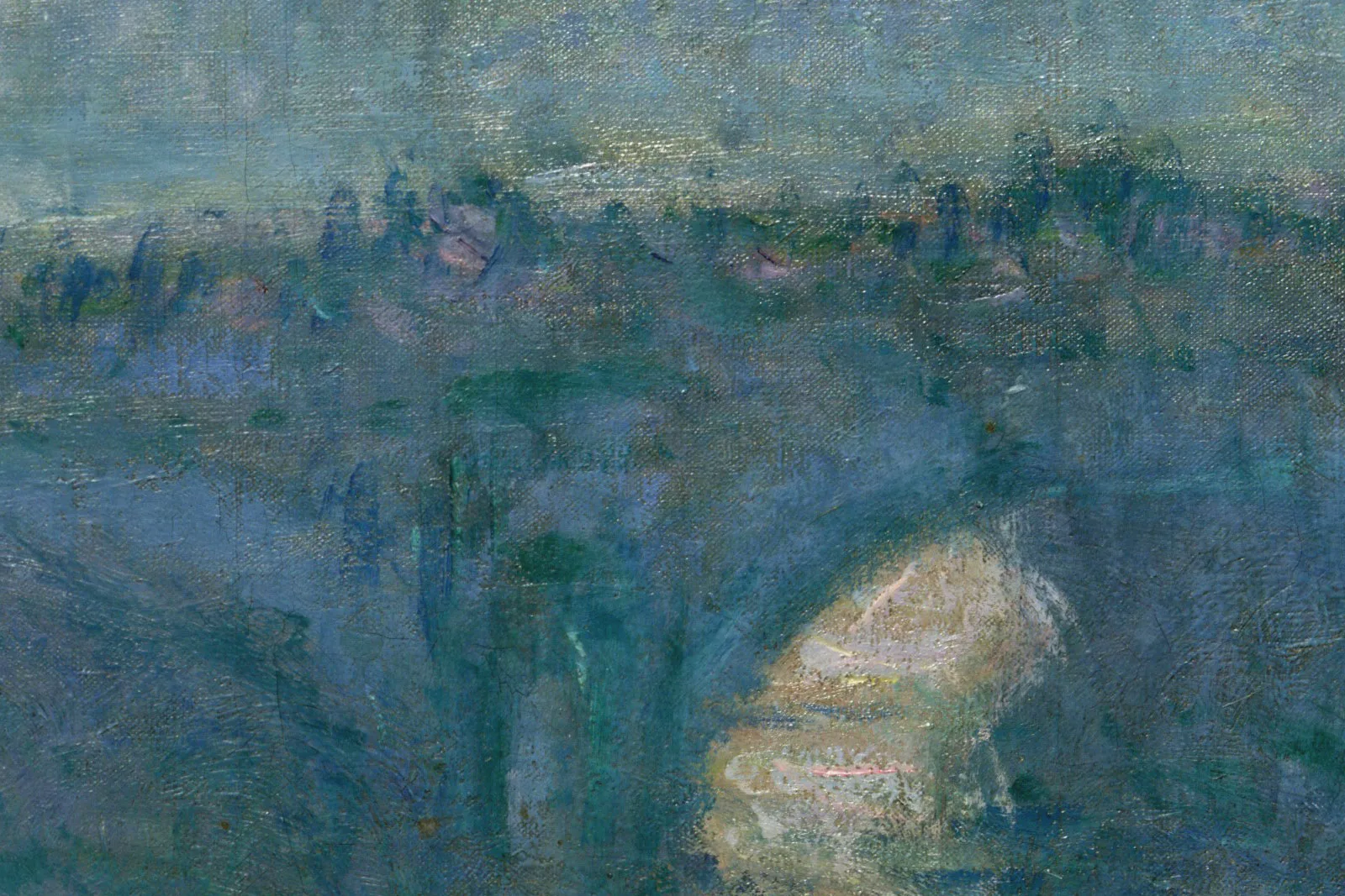 印象派莫奈油画《滑铁卢桥,阴霾天色》局部 (2)