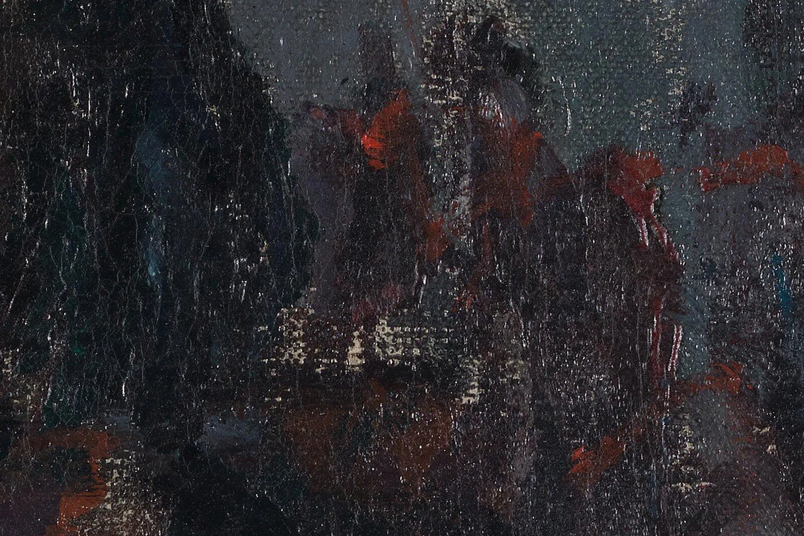 莫奈作品《圣拉扎尔火车站》高清大图局部 (7)