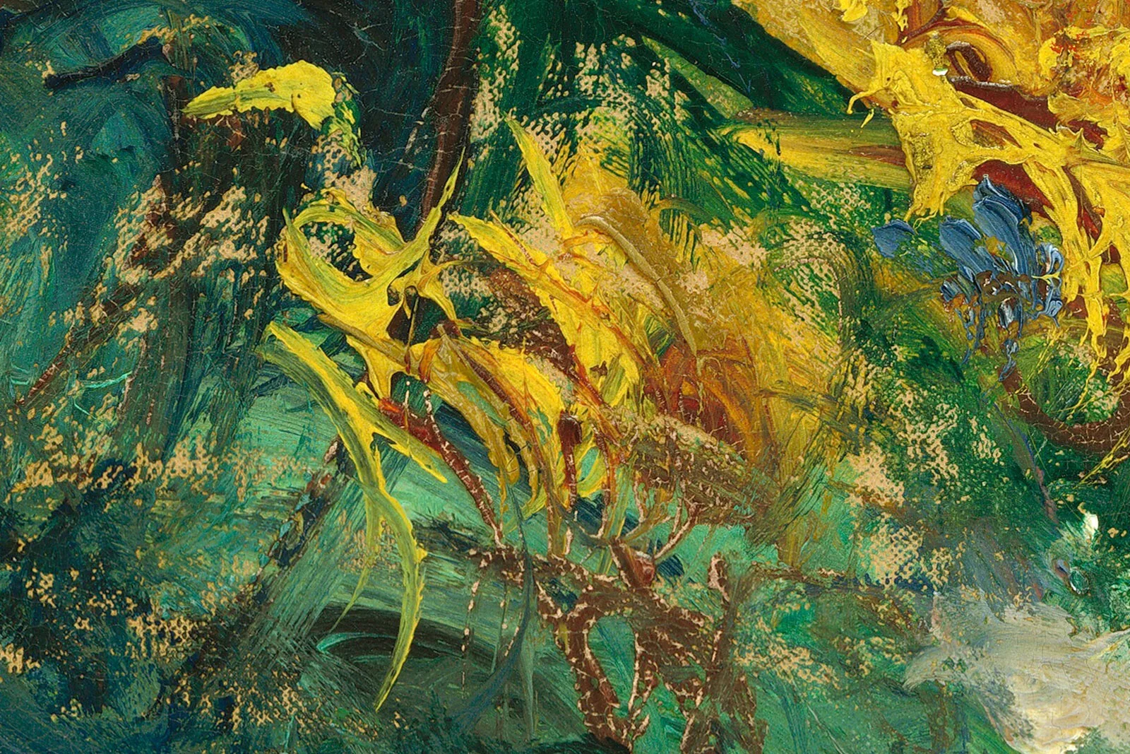 印象派莫奈油画静物花卉《菊芋花》超高清大图局部 (8)