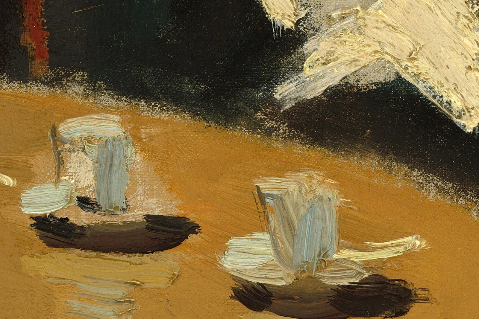 莫奈油画作品《晚餐后的室内》查高清大图局部 (4)