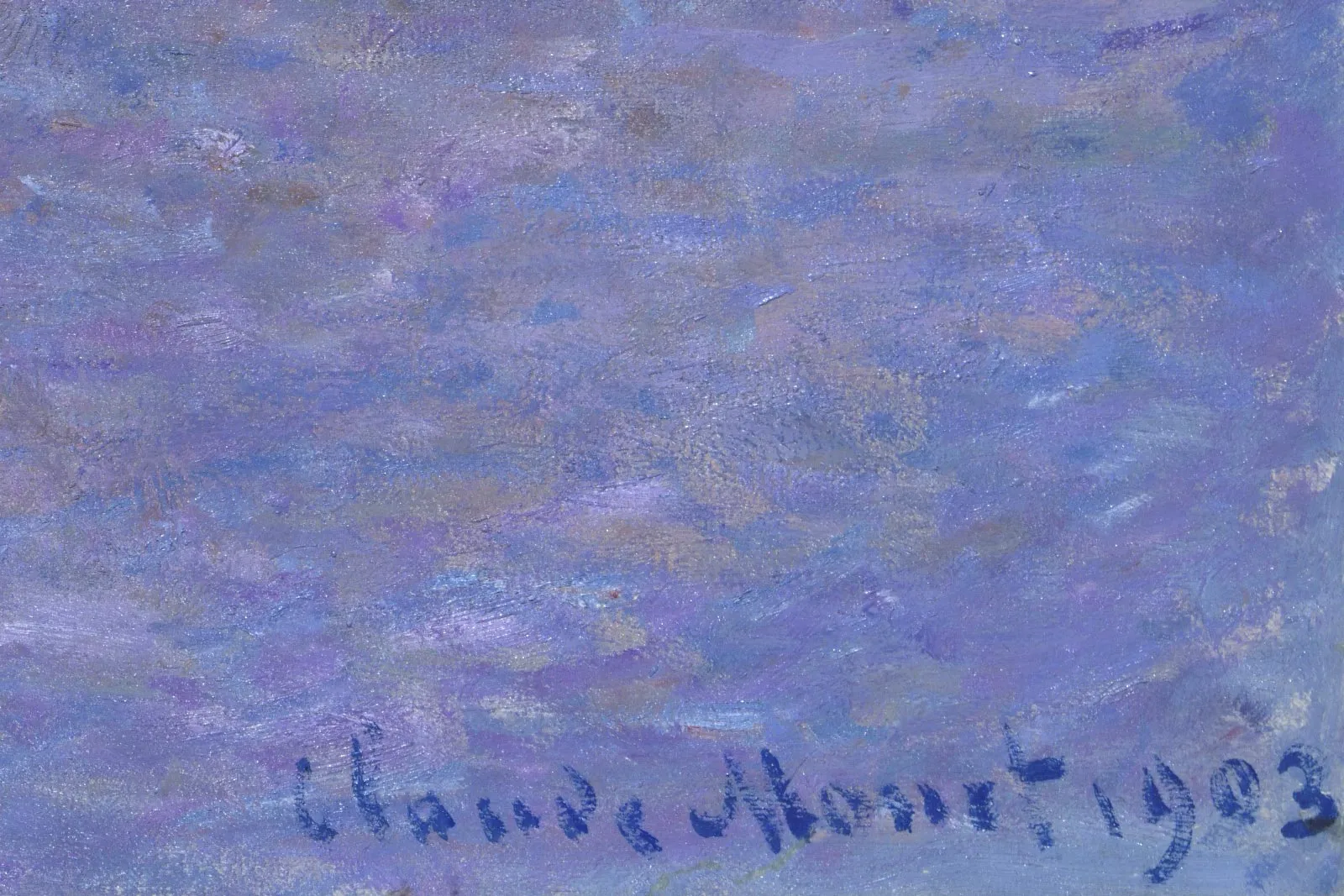 印象派莫奈油画《滑铁卢桥,日光映象》局部 (4)