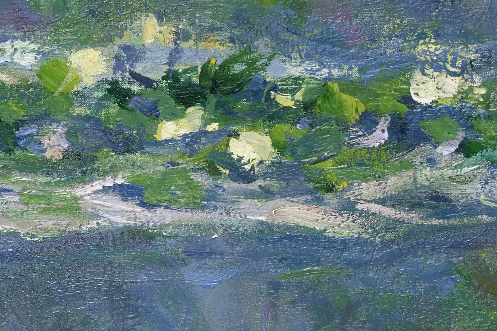 印象派莫奈油画《睡莲》高清图局部 (5)