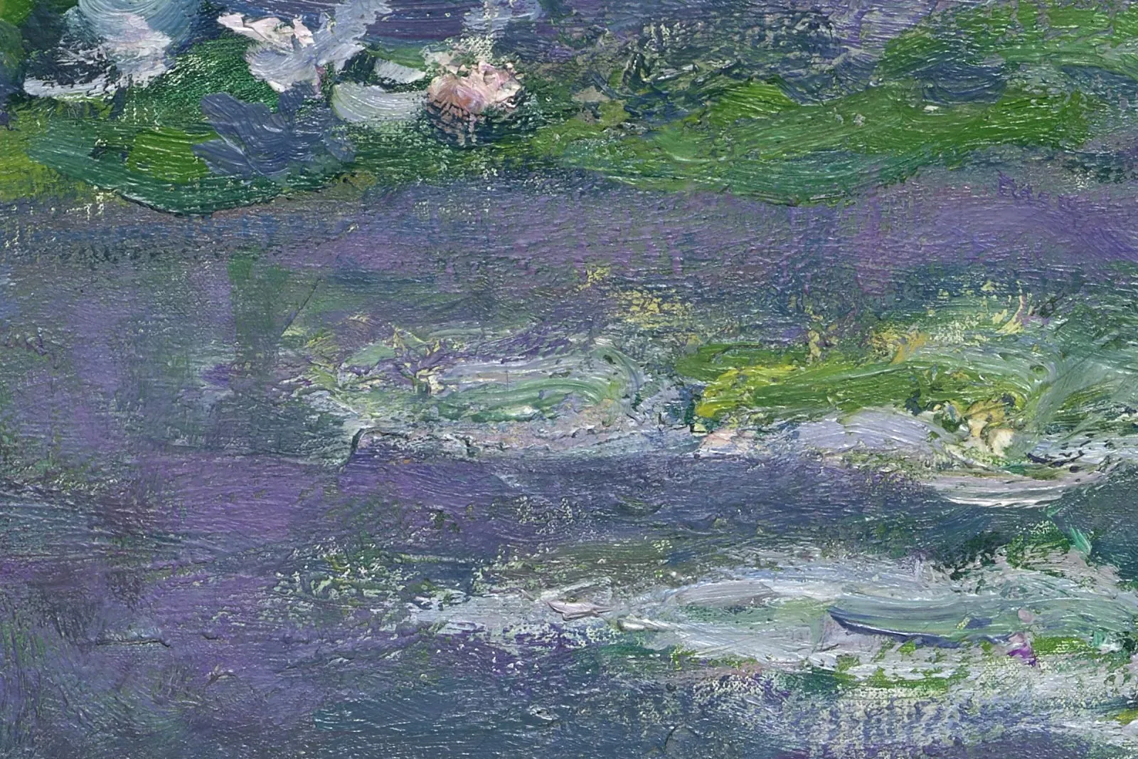 印象派莫奈油画《睡莲》高清图局部 (2)