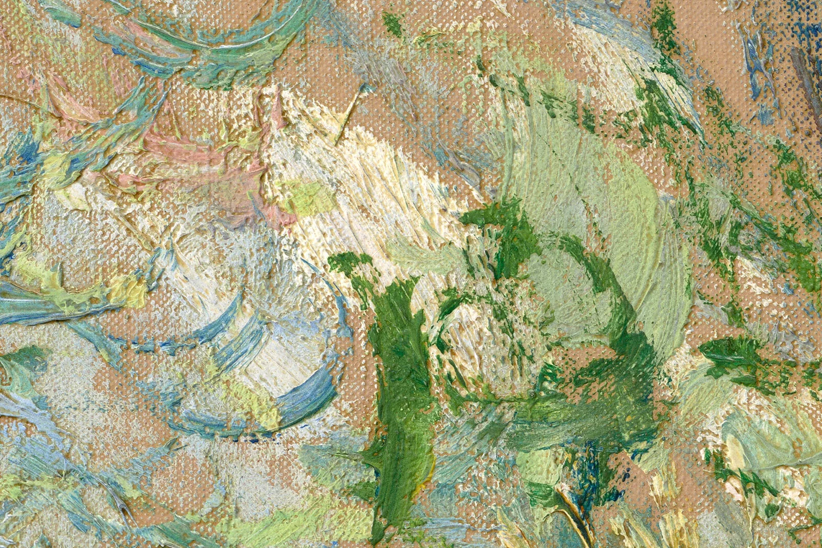 印象派莫奈油画作品《坐在柳树下的女子》超高清大图局部 (5)