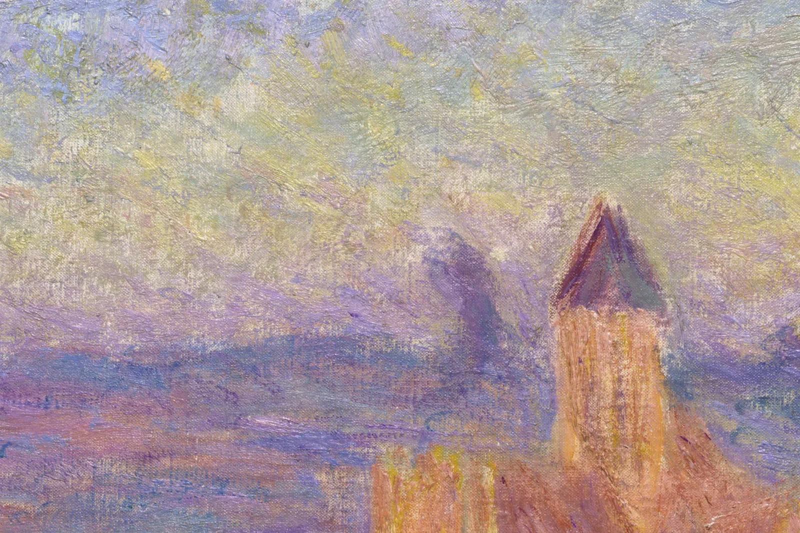 印象派莫奈油画《维特伊风景》局部 (1)