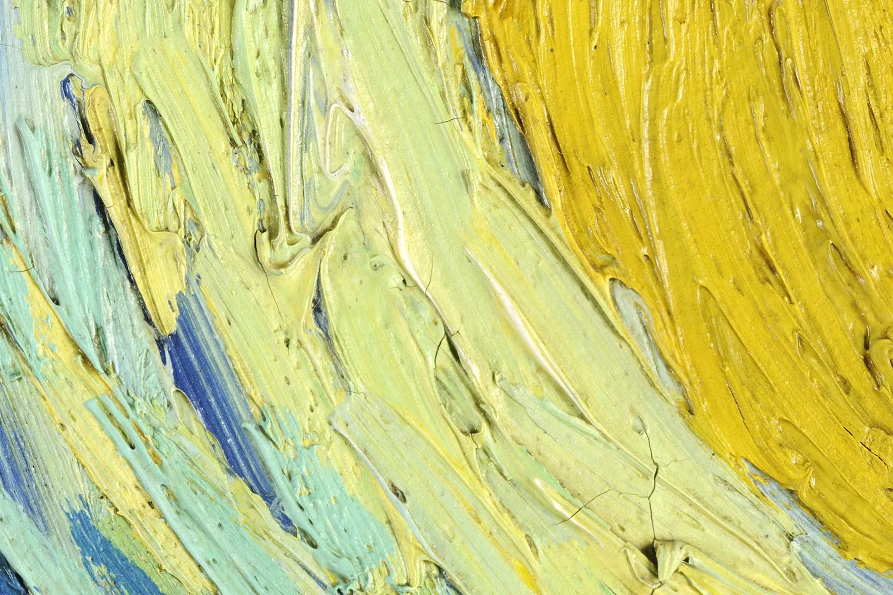 梵高油画《星月夜》超高清大图局部细节 (4)