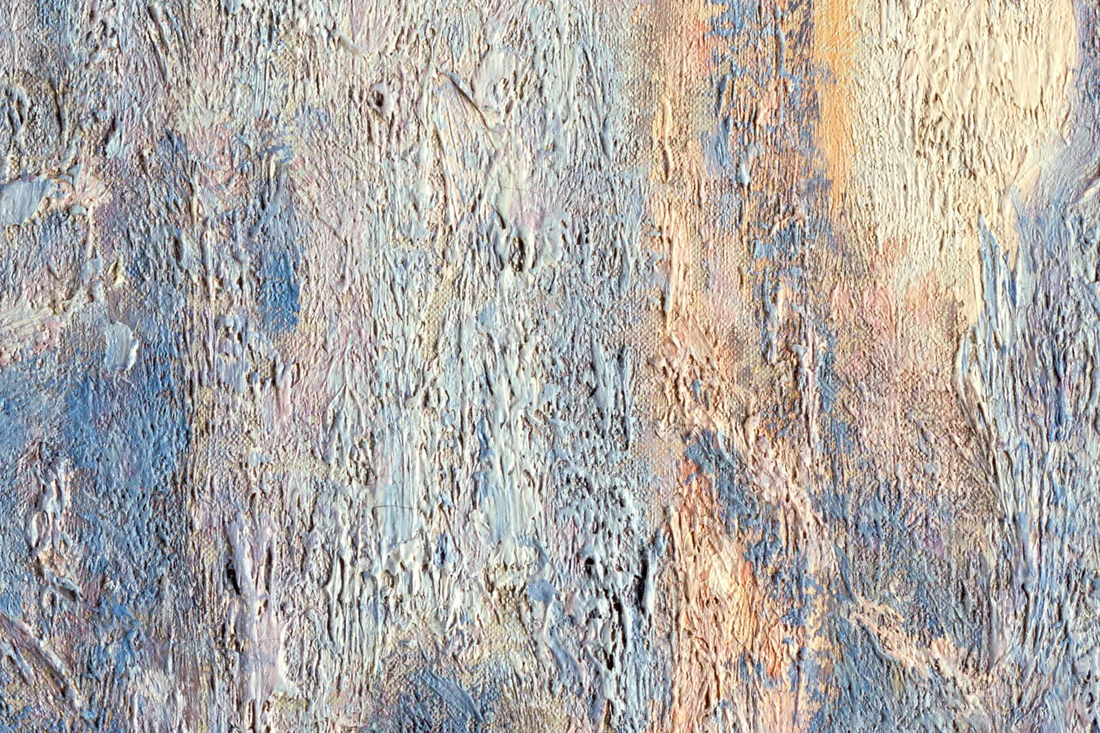 克劳德·莫奈油画《晨光中的鲁昂大教堂门廊》局部 (2)