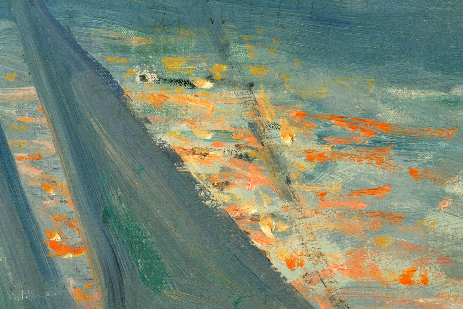 克劳德·莫奈油画《日出海景》局部 (2)