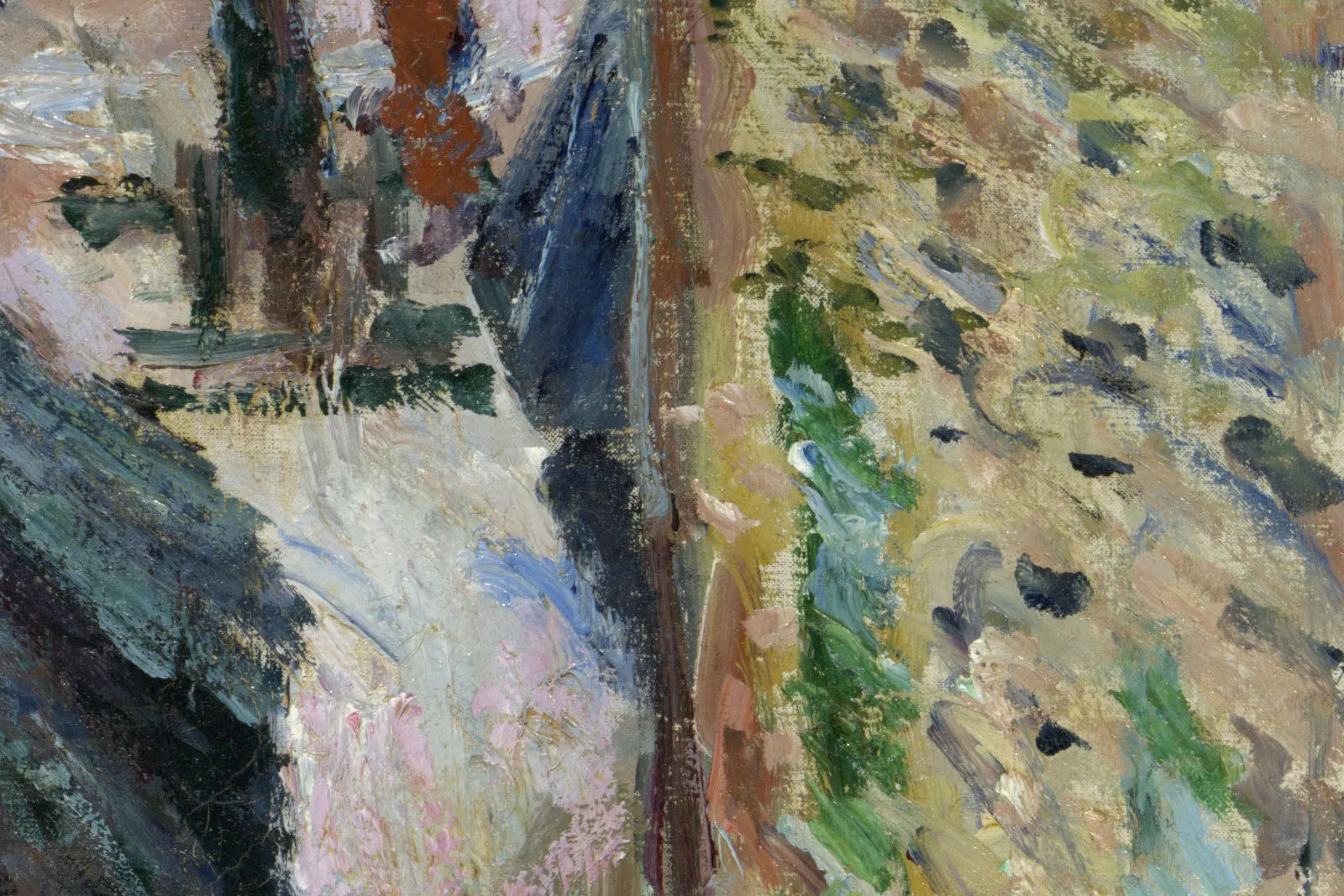 印象派莫奈油画海景《埃特勒塔海滩上的渔船》局部 (2)