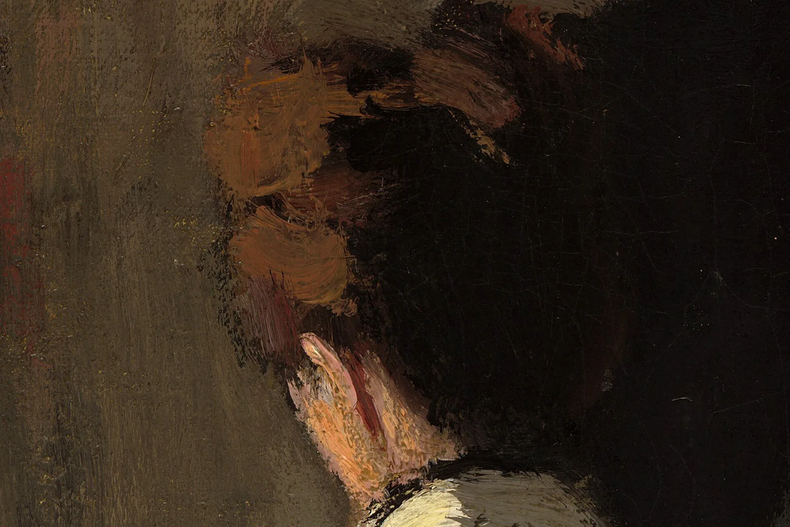 莫奈油画作品《晚餐后的室内》查高清大图局部 (2)