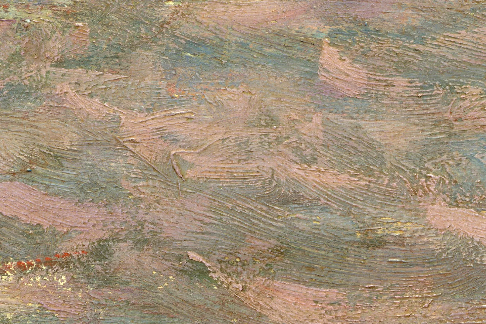 印象派克劳德·莫奈作品《滑铁卢桥,灰蒙蒙的一天》超高清大图局部 (6)