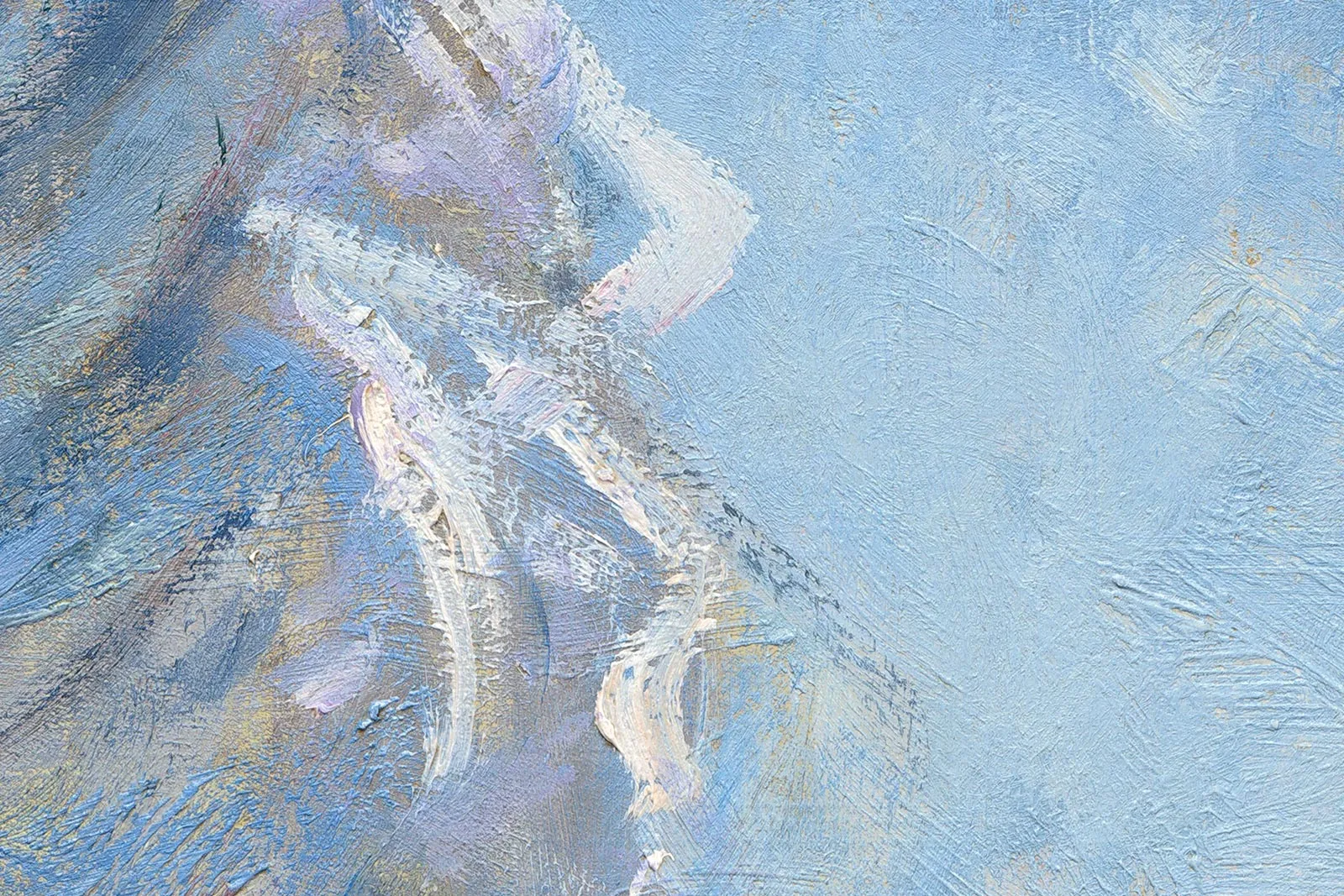 莫奈油画《撑阳伞的女人 - 莫奈夫人和她的儿子》超高清大图局部 (7)