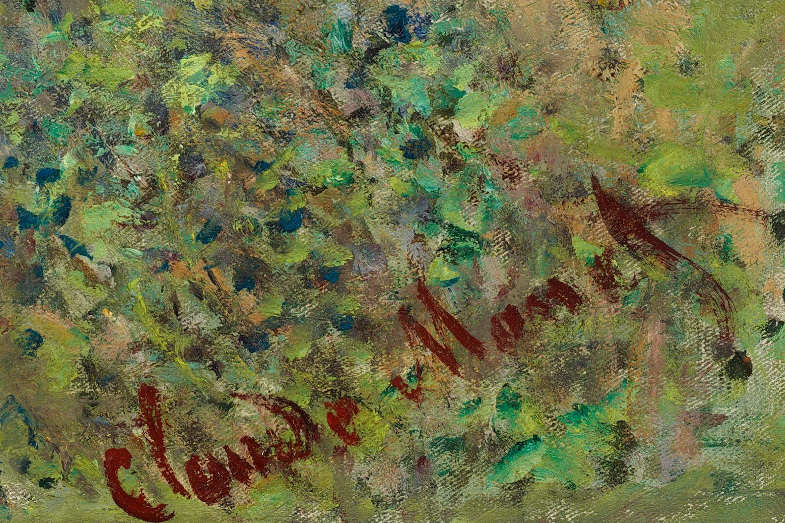 印象派莫奈油画风景《阿让特伊桥》高清局部 (7)