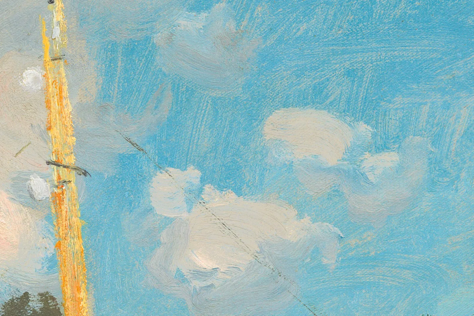 印象派莫奈油画风景《阿让特伊桥》高清局部 (6)