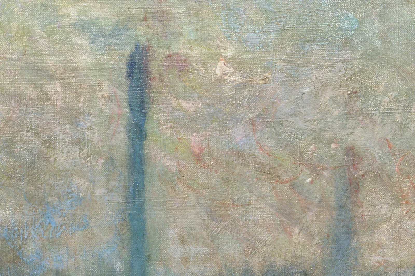 印象派莫奈油画《滑铁卢桥,阴霾天色》局部 (3)