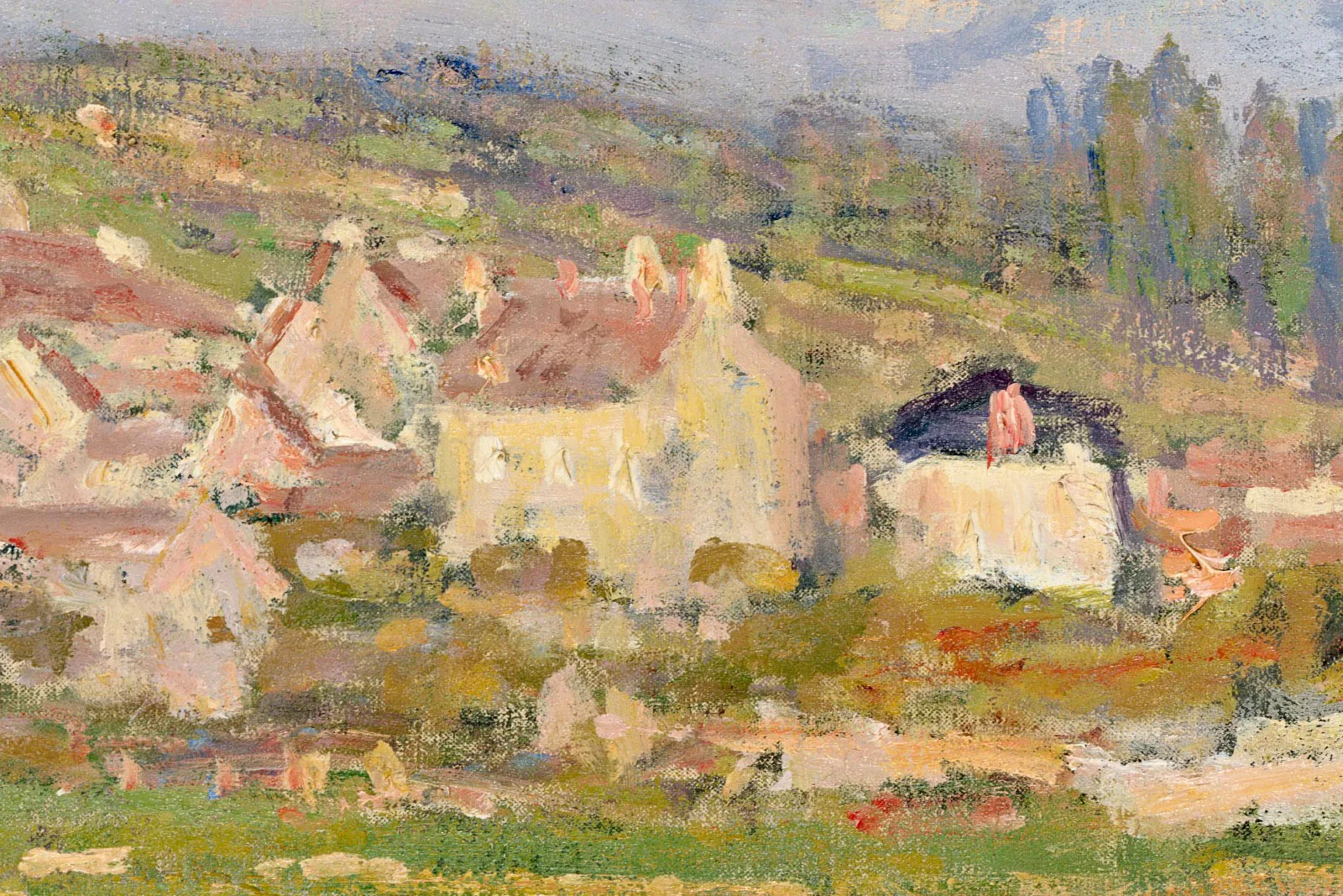 莫奈油画《维特伊风景》局部 (2)