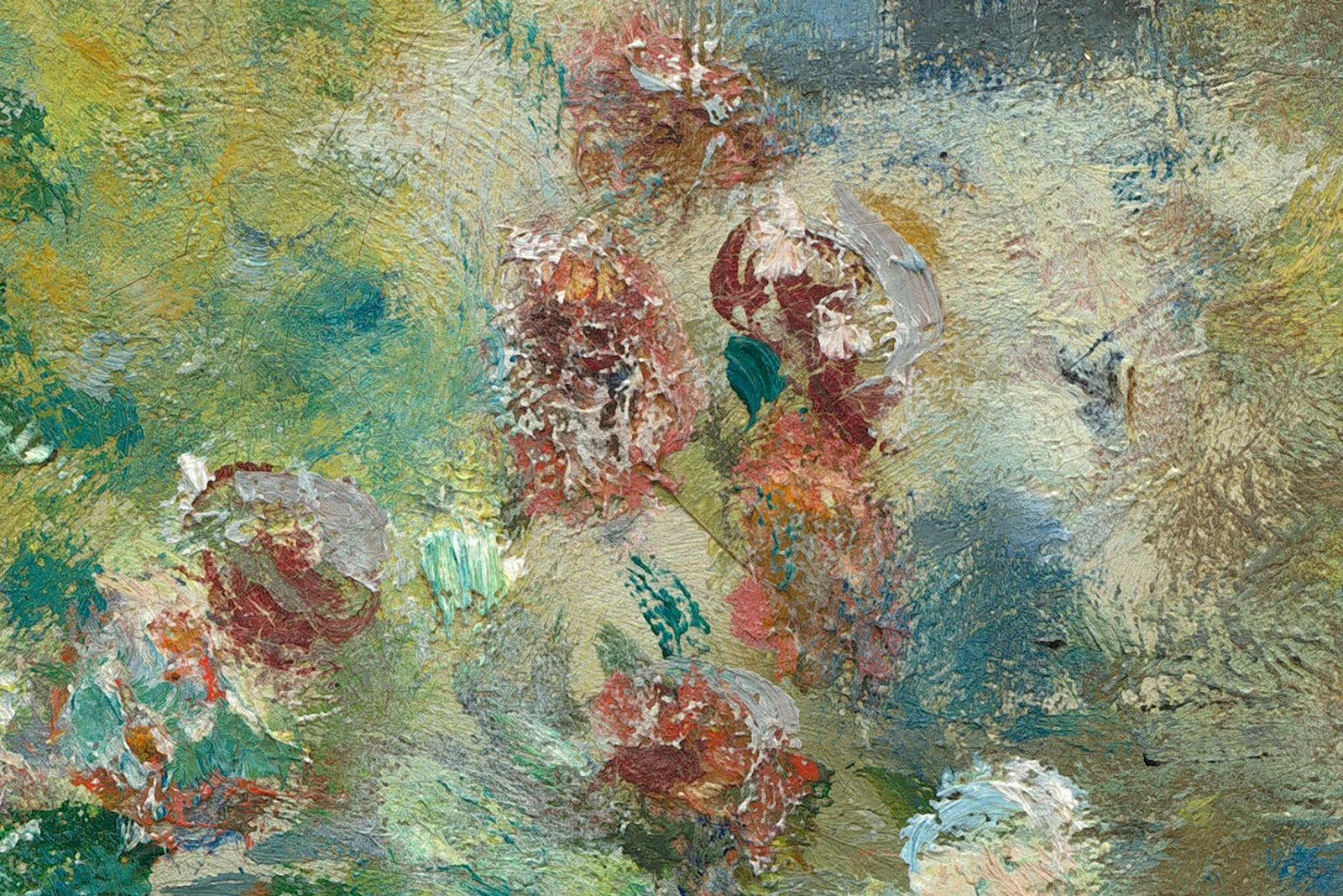 莫奈油画作品《阿让特伊的艺术家花园》高清大图局部 (8)