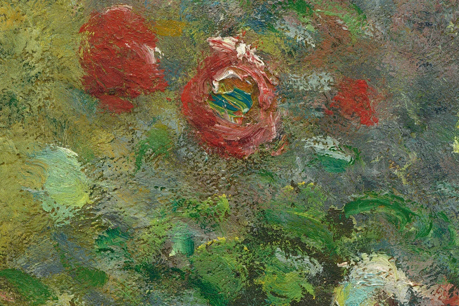 莫奈油画作品《阿让特伊的艺术家花园》高清大图局部 (5)