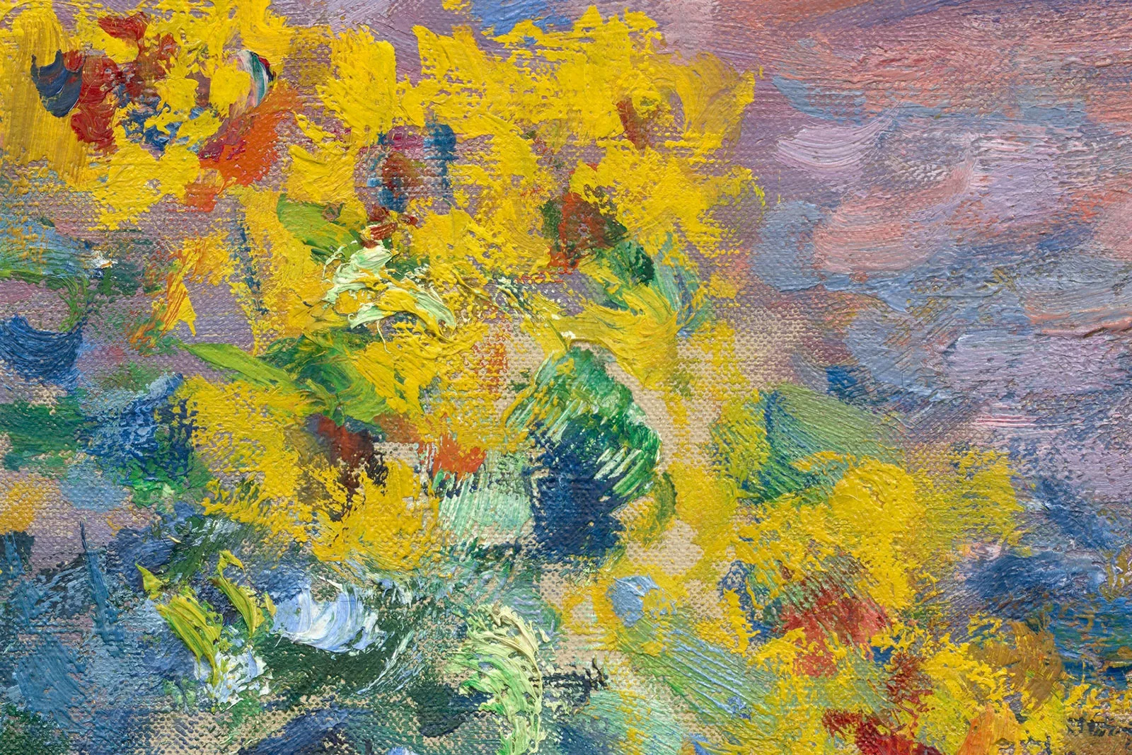 印象派莫奈油画作品《维特伊的艺术家花园》高清大图局部 (7)