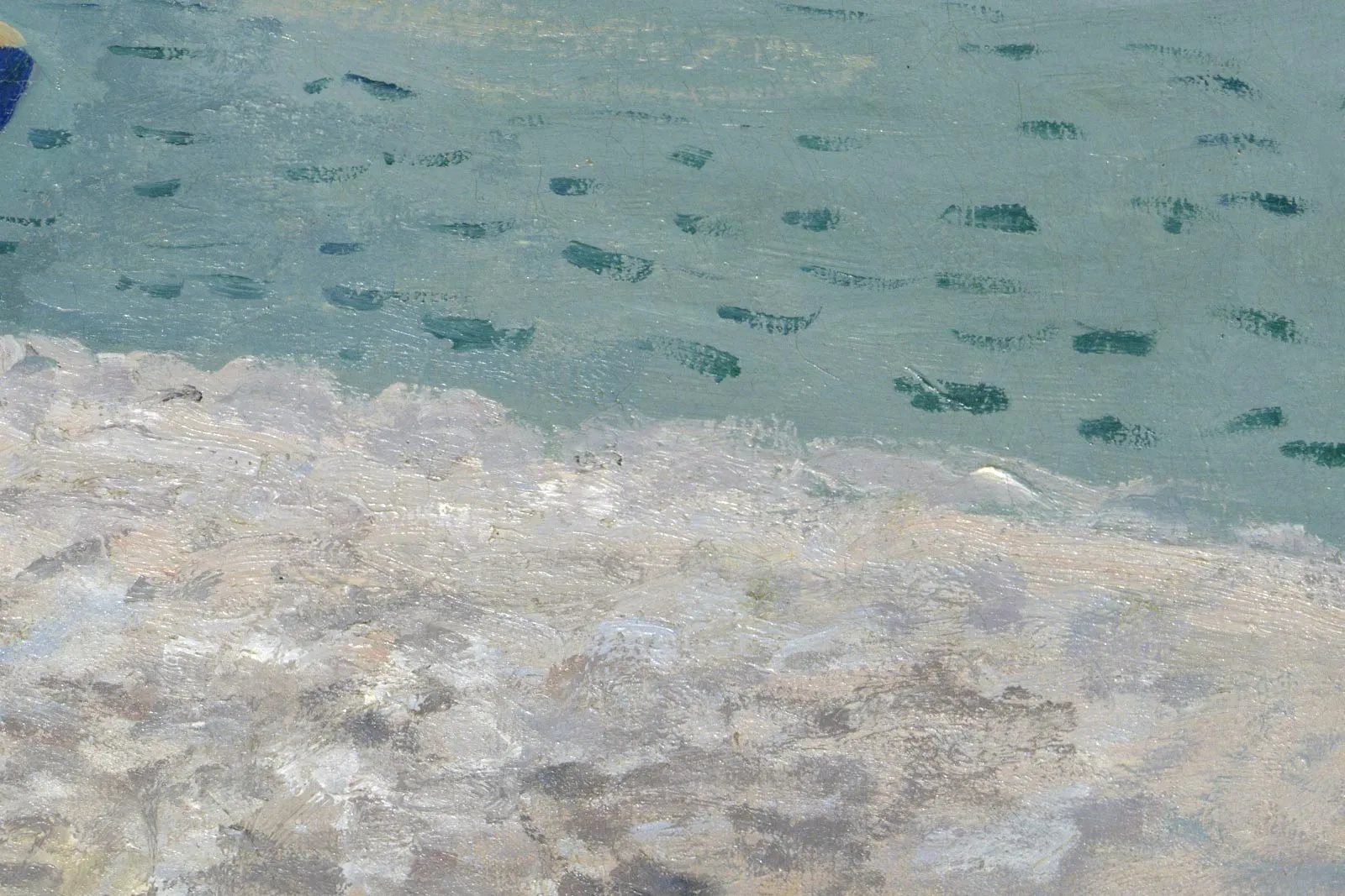 印象派莫奈油画风景《圣阿德雷斯的海滩》高清局部 (3)