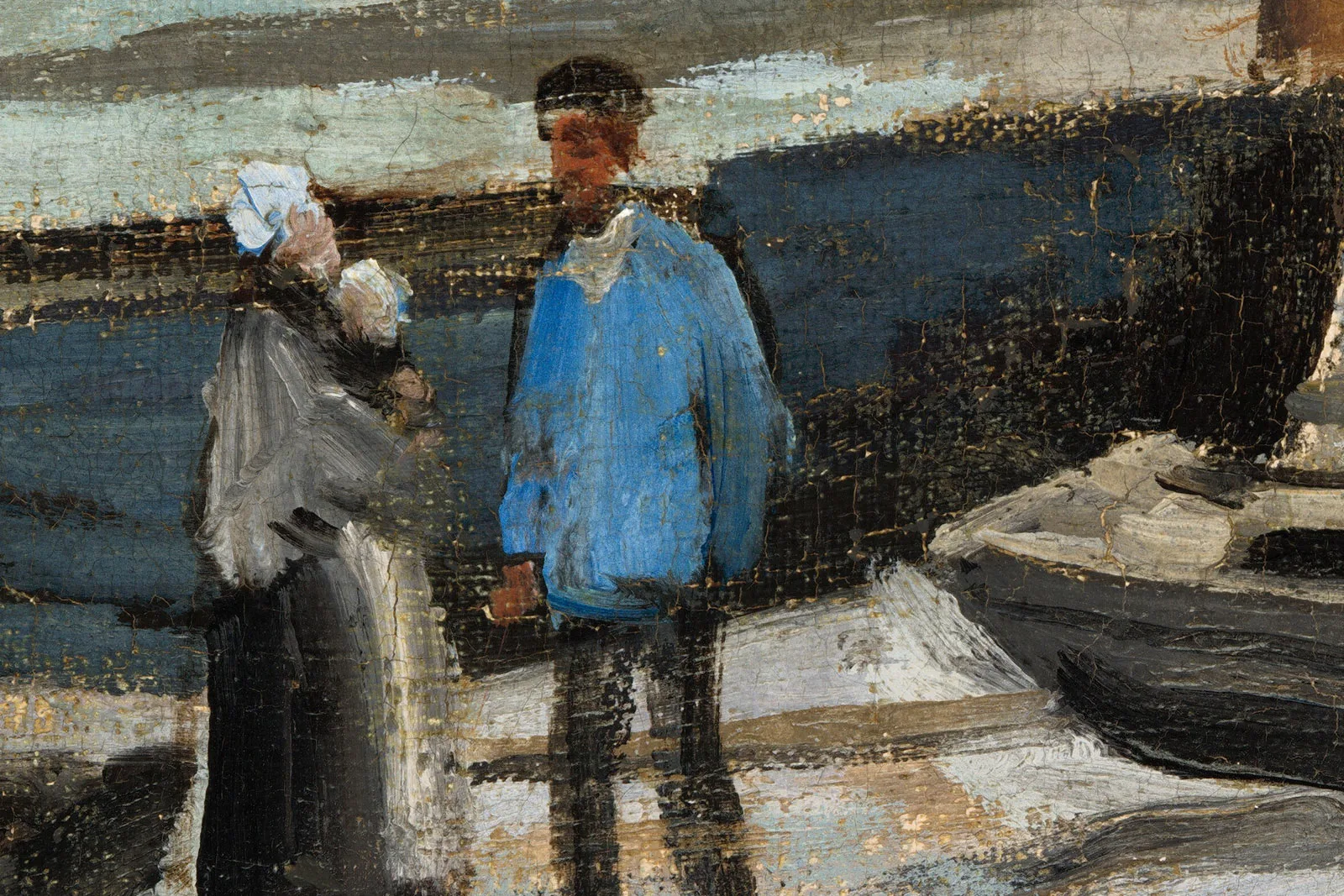 莫奈海景画《圣阿德雷斯》高清大图局部 (2)