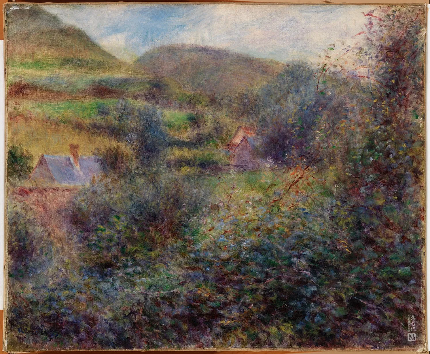 雷诺阿油画风景《伯内瓦尔周边地区》