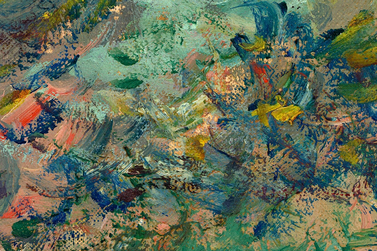 克劳德·莫奈风景画《普维尔悬崖》高清大图局部 (7)