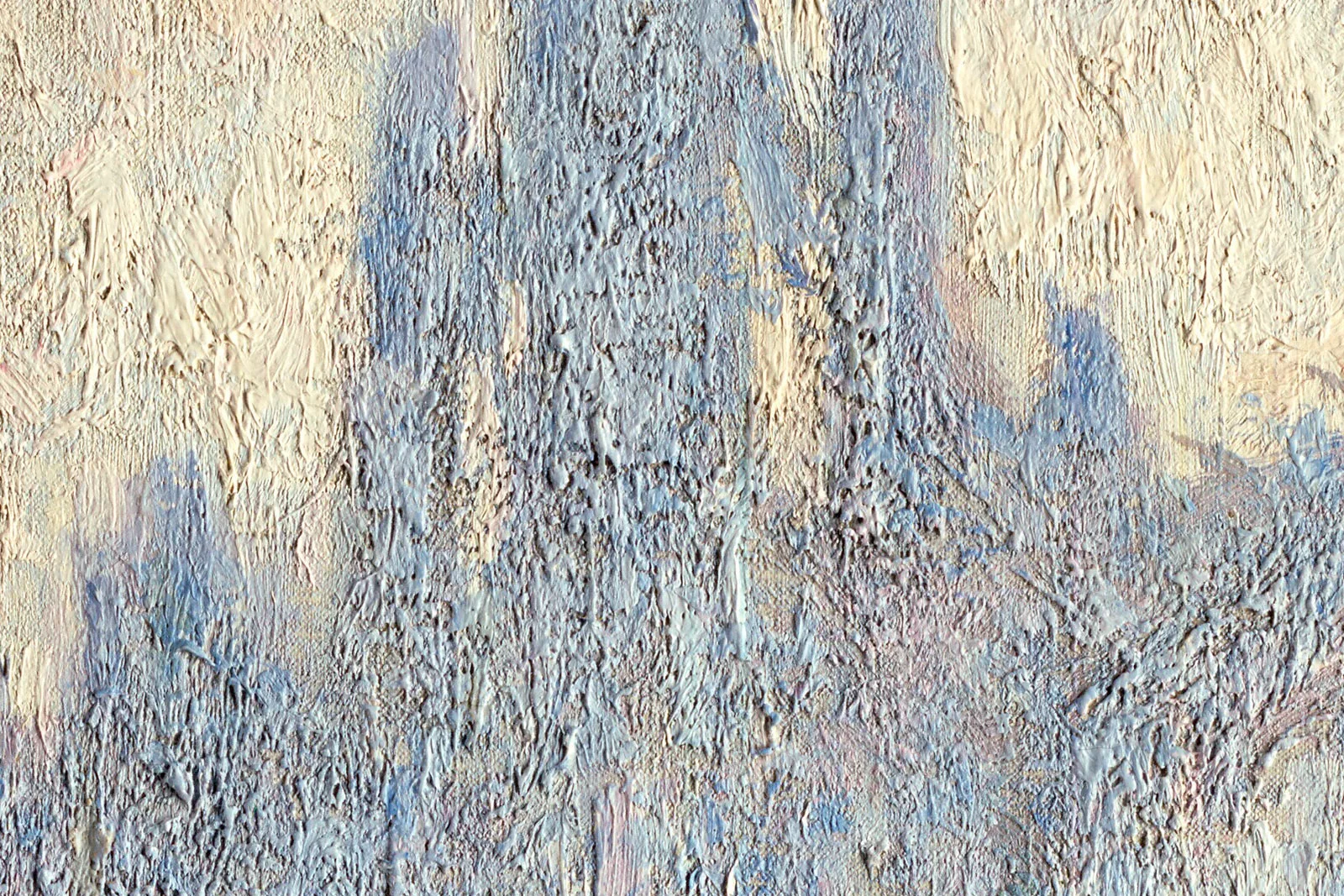 克劳德·莫奈油画《晨光中的鲁昂大教堂门廊》局部 (1)