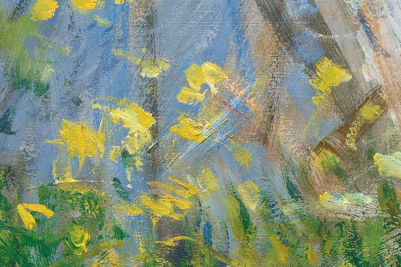 莫奈油画《撑阳伞的女人 - 莫奈夫人和她的儿子》超高清大图局部 (8)