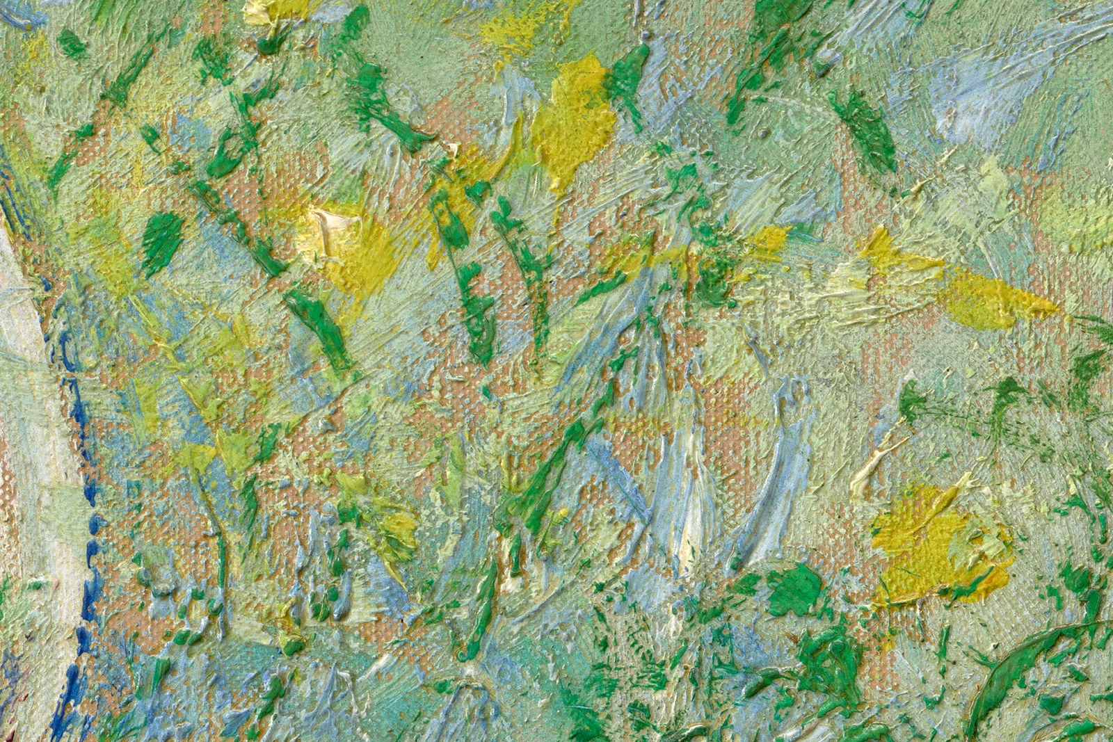 印象派莫奈油画作品《坐在柳树下的女子》超高清大图局部 (2)