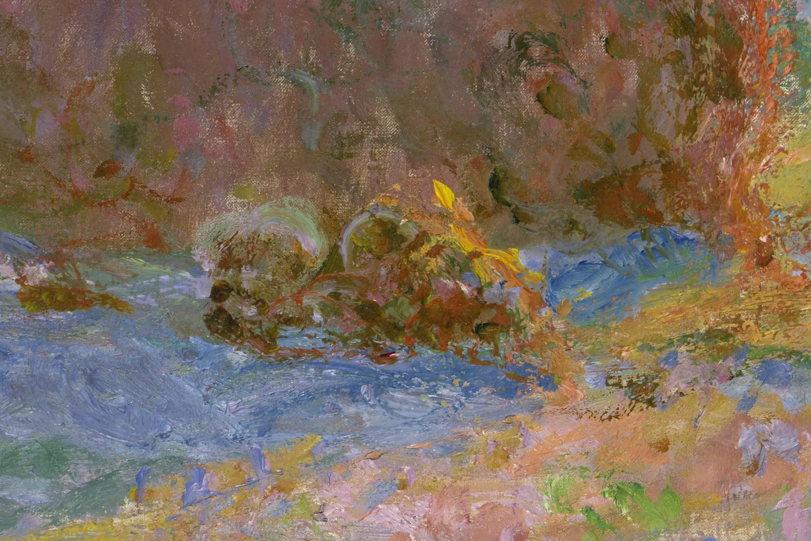 印象派莫奈油画风景《干草堆(夏末)》高清局部 (3)