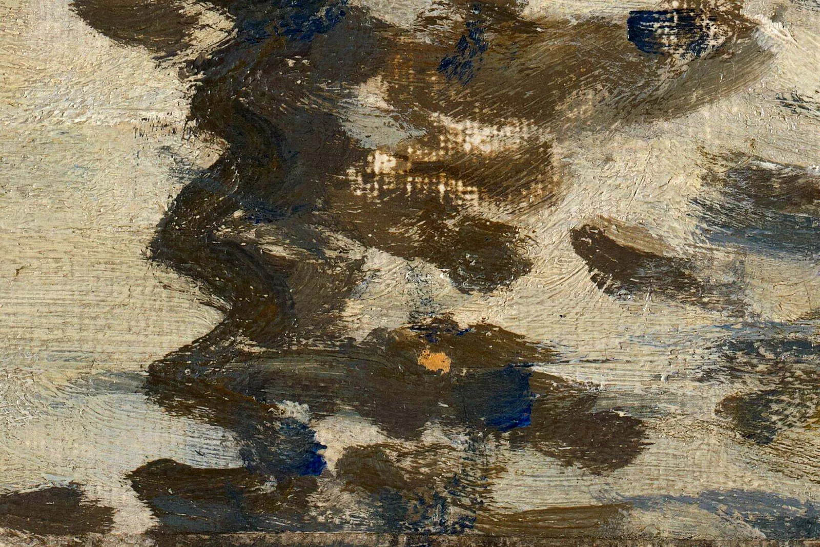 莫奈油画作品《威斯敏斯特下游的泰晤士河》高清大图局部 (5)