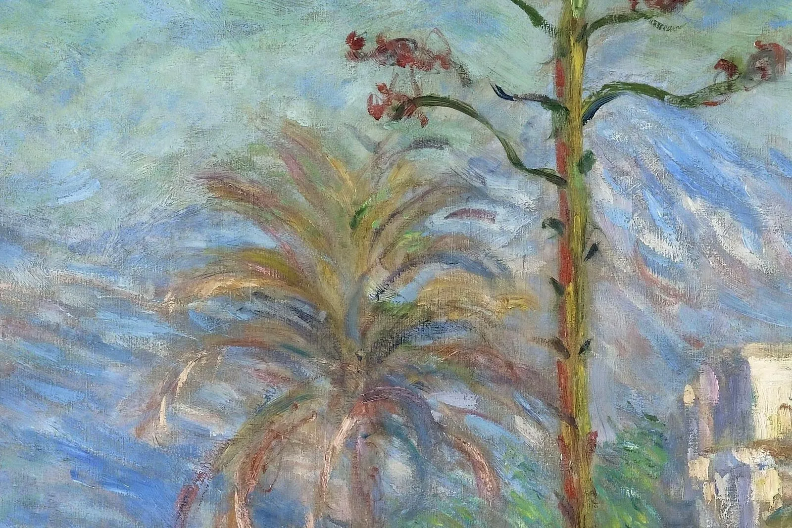 克劳德·莫奈油画风景《博尔迪盖拉的别墅 》局部 (2)