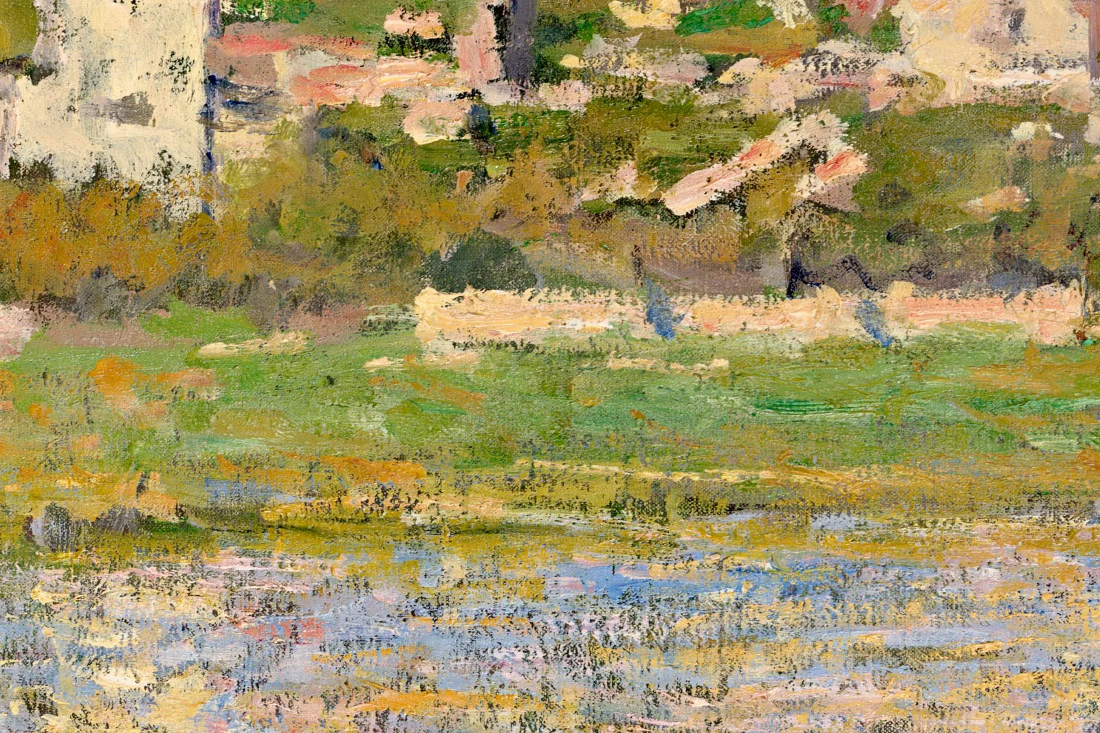 莫奈油画《维特伊风景》局部 (3)