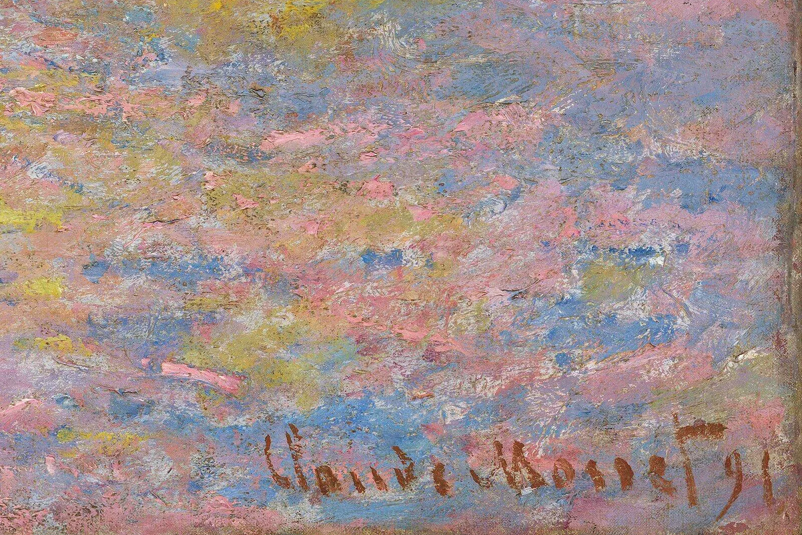 印象派莫奈作品《干草堆(冬季日落)》局部 (6)