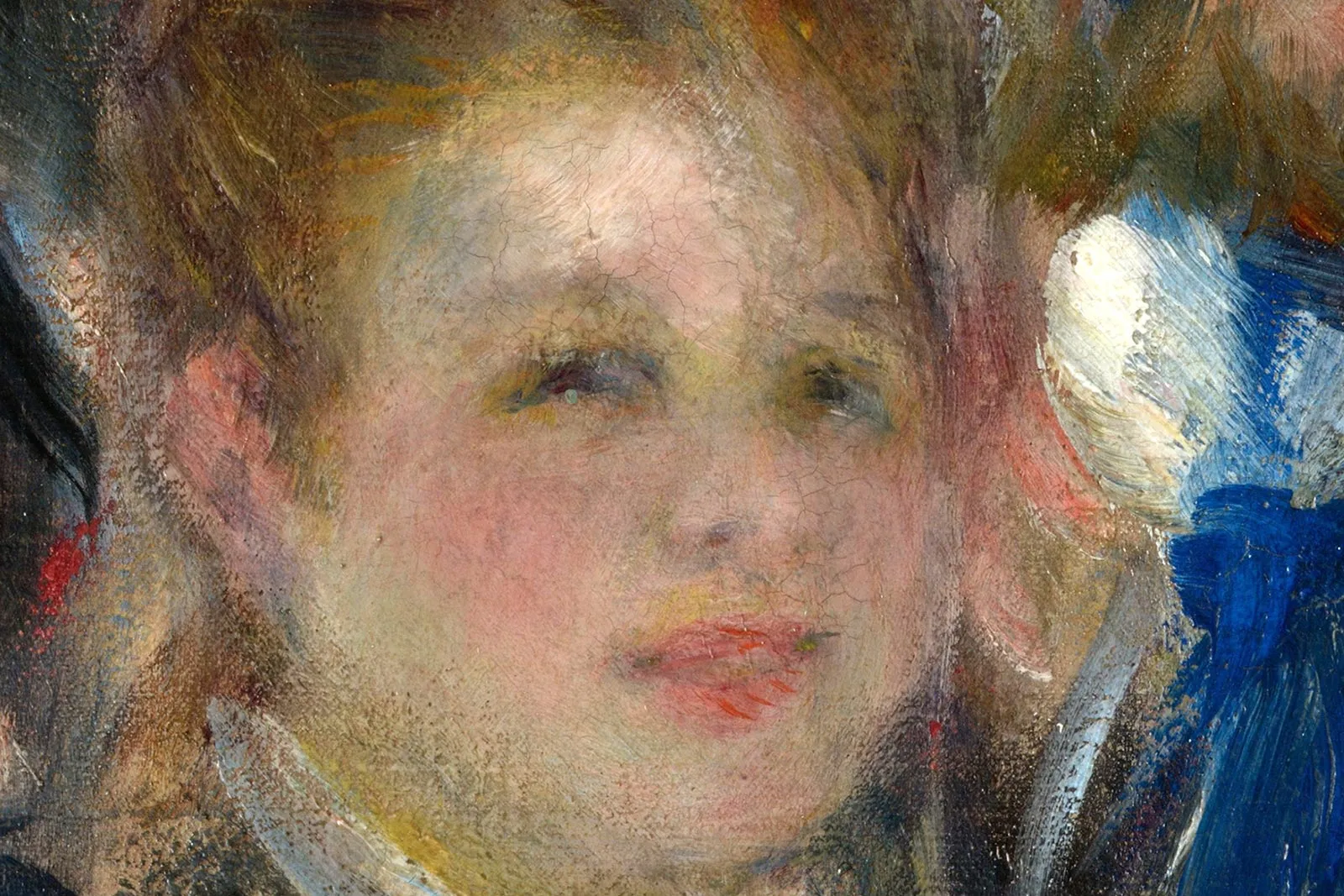 雷诺阿《红磨坊的舞会》超高清大图局部细节 (1)