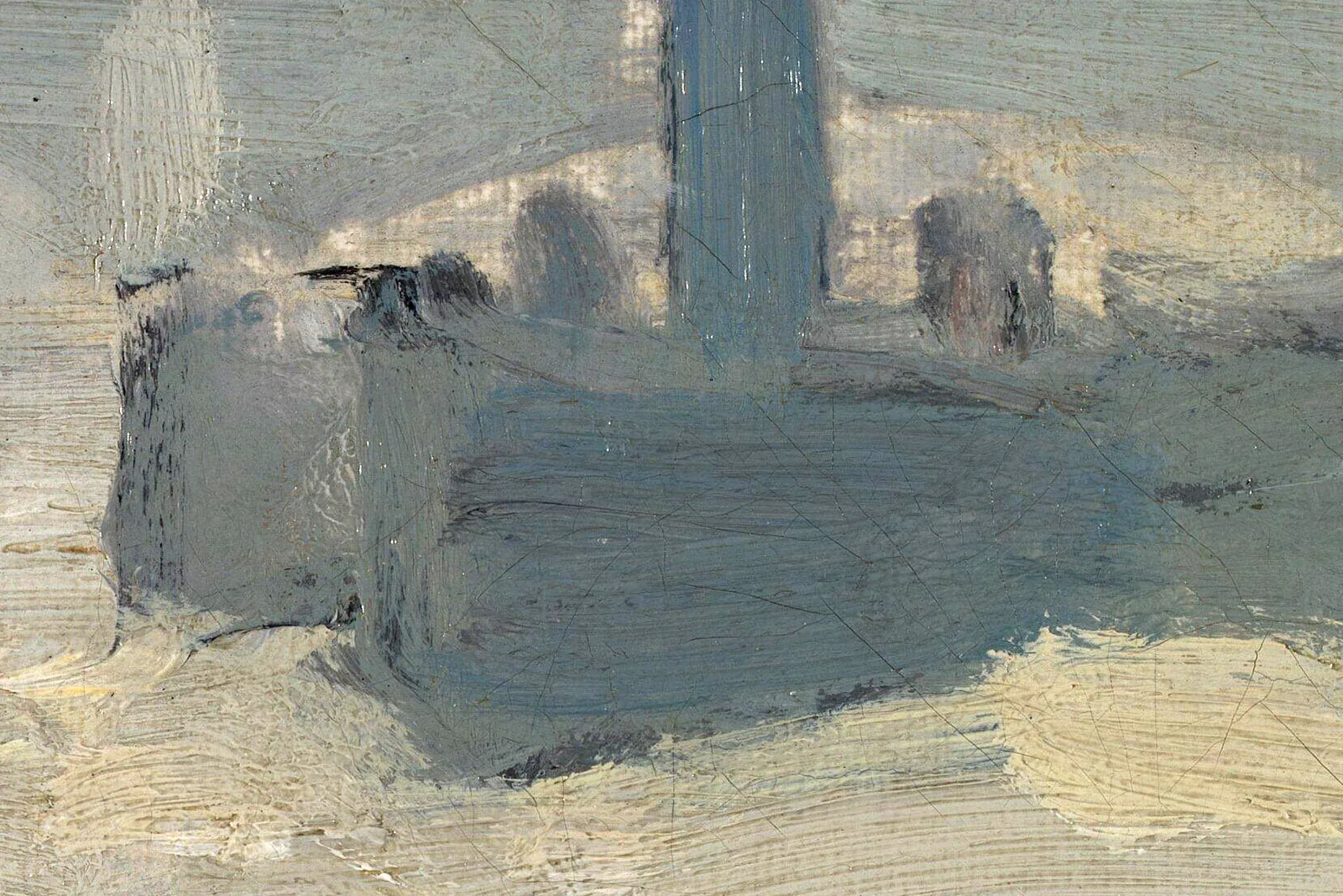 莫奈油画作品《威斯敏斯特下游的泰晤士河》高清大图局部 (2)