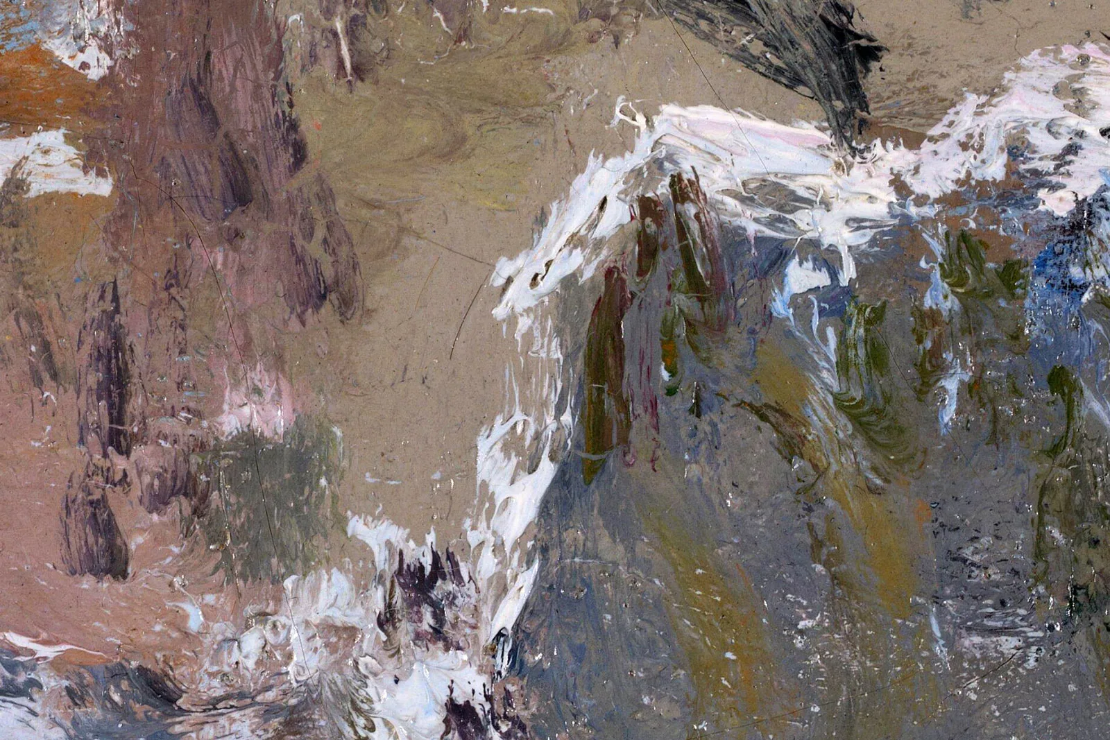 莫奈油画风景《阿让特伊的雪景》超高清大图局部 (4)