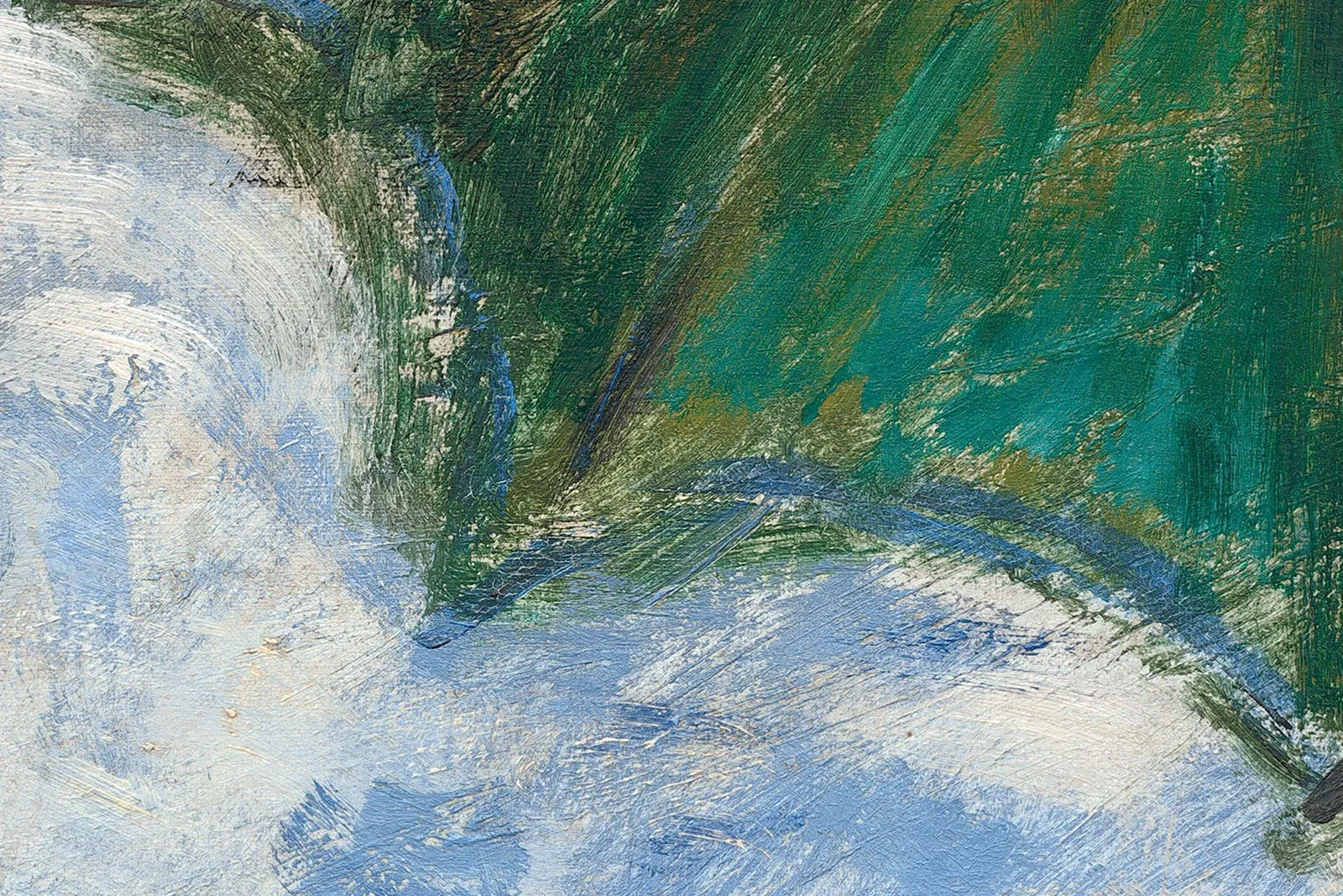 莫奈油画《撑阳伞的女人 - 莫奈夫人和她的儿子》超高清大图局部 (4)