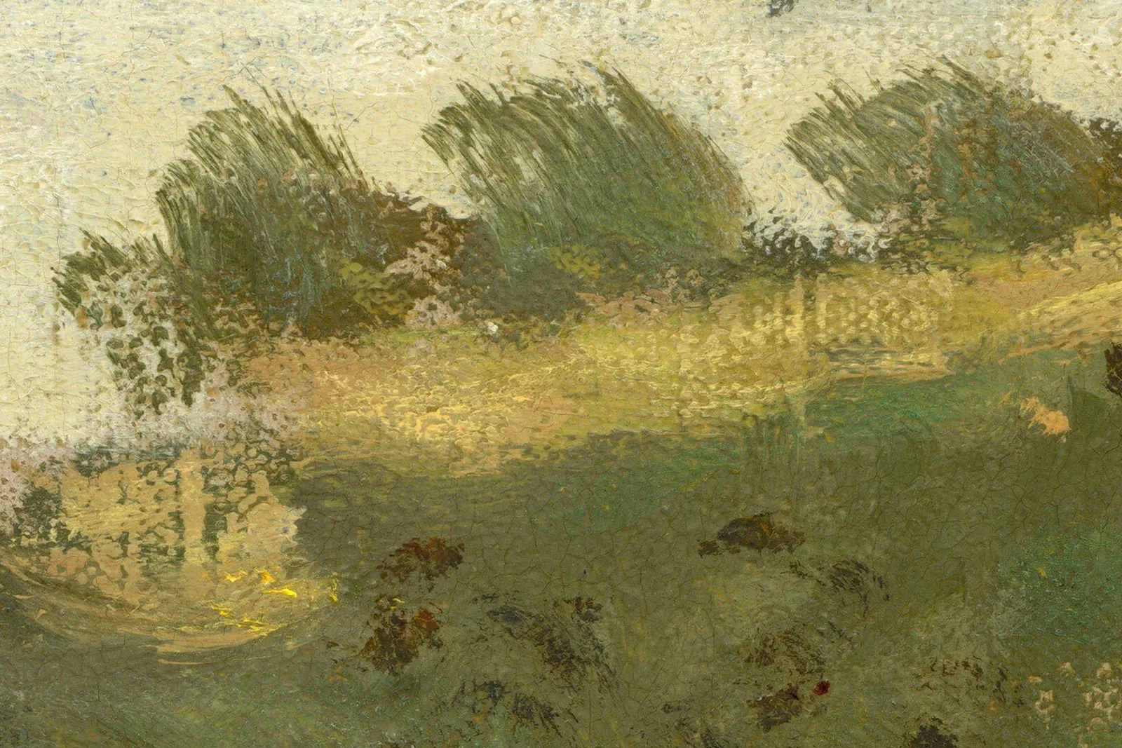 莫奈风景画《阿让特伊风景》超高清大图局部 (4)