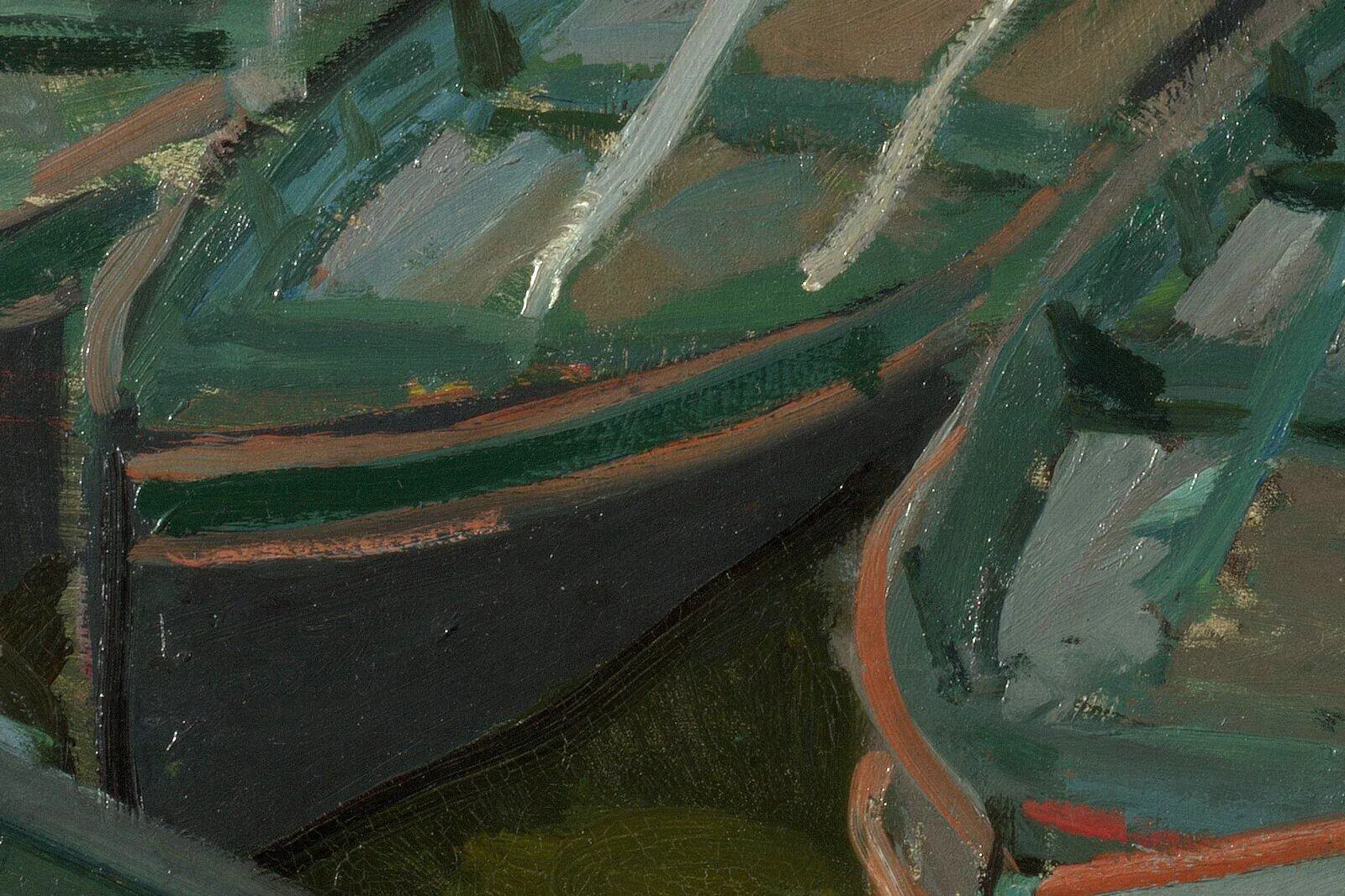 莫奈作品《拉格雷努耶尔的浴者》局部 (4)